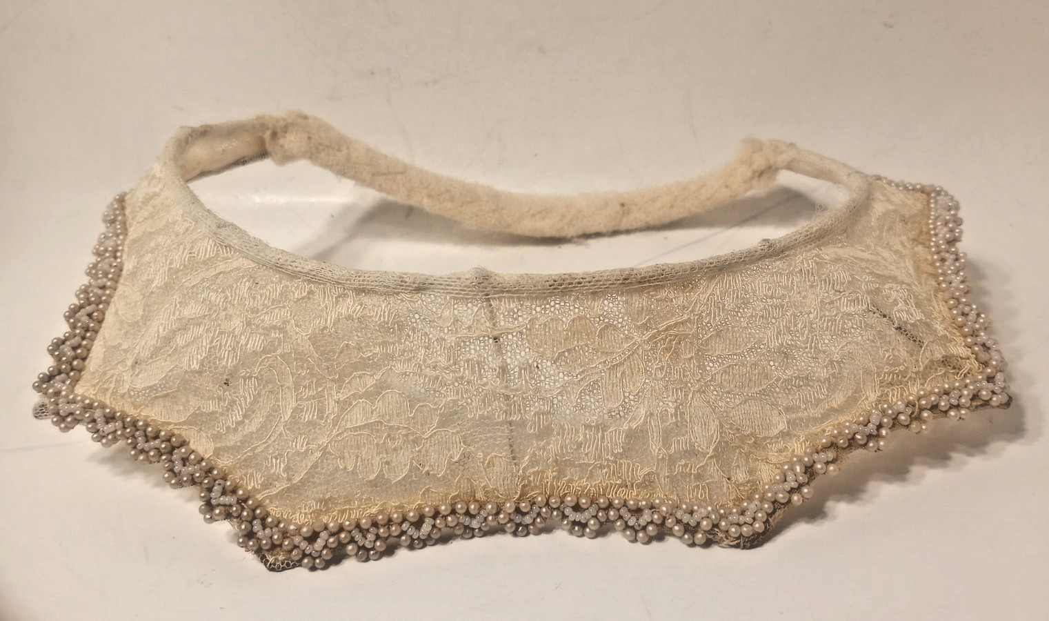 Vintage Lace & Pearl Beads Wedding Crown Tiara Headpiece