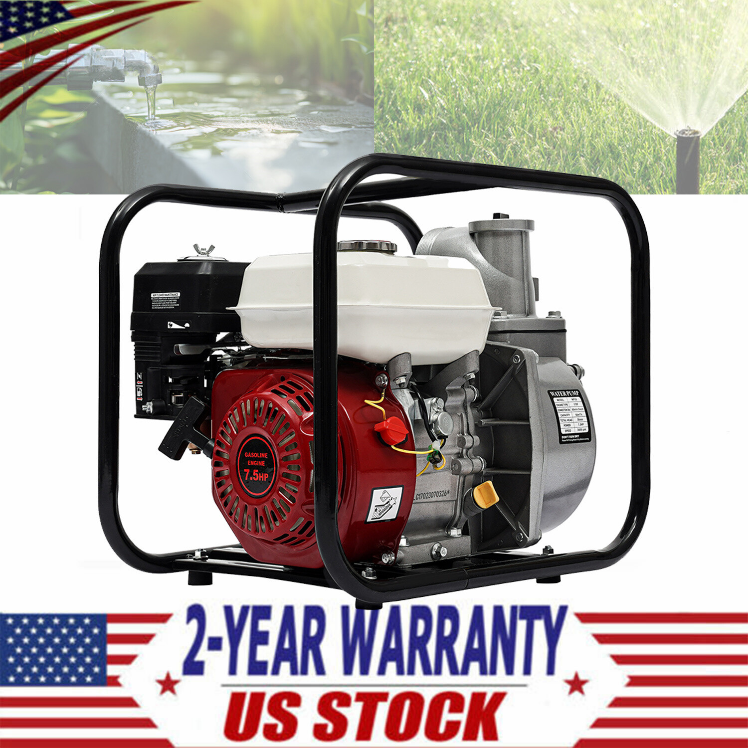 4 Stroke 7.5HP Gasoline Water Pump 3