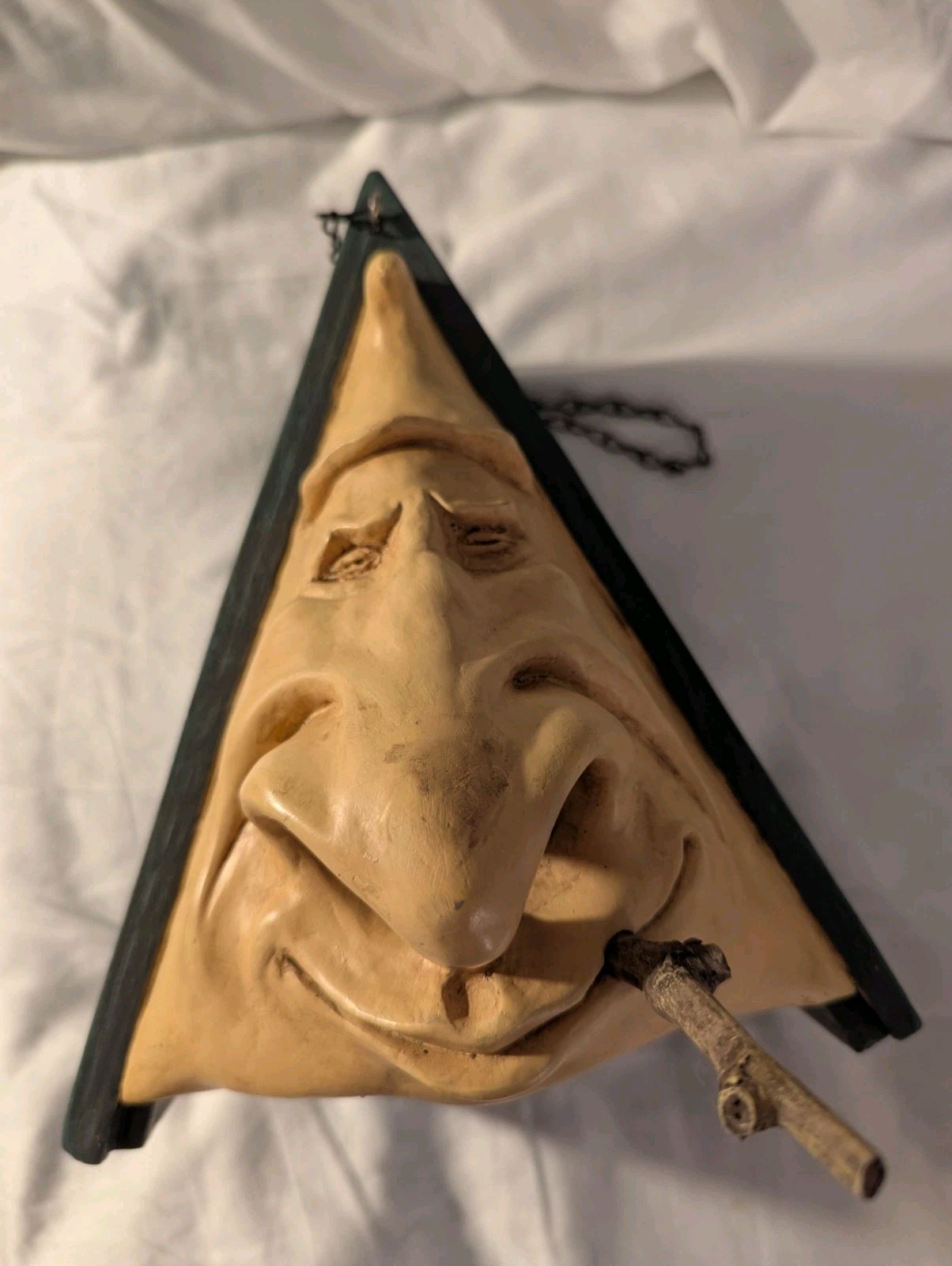R. Vandamme Big Nose Nostril Hanging Birdhouse 1995 With Chain or Back Hole Hang
