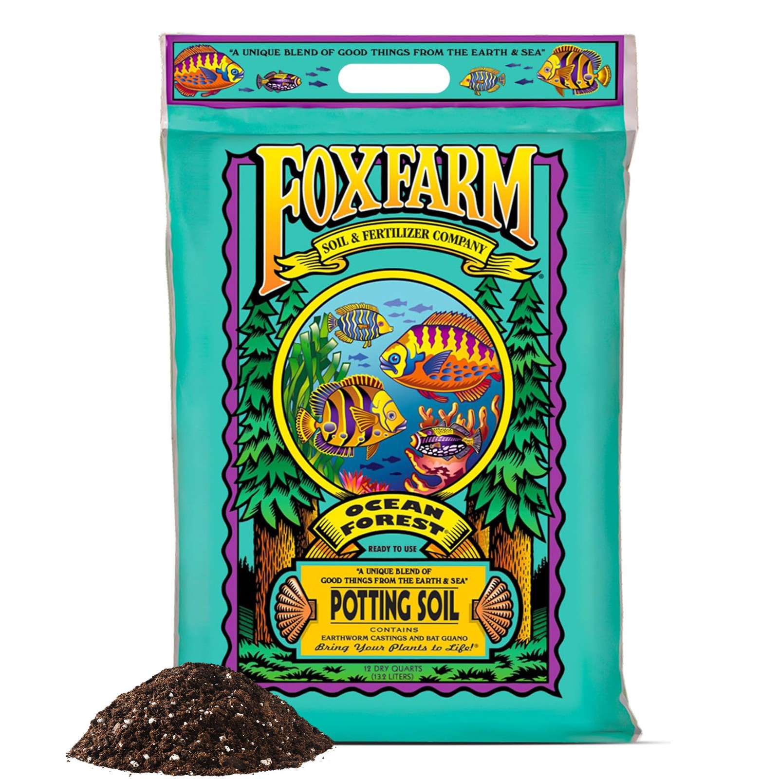 FoxFarm Ocean Forest Ready-to-Use Potting Soil from the Earth and Sea, 12qt FoxFarm Ocean Forest Ready-to-Use Potting Soil from the Earth and Sea, 12qt
