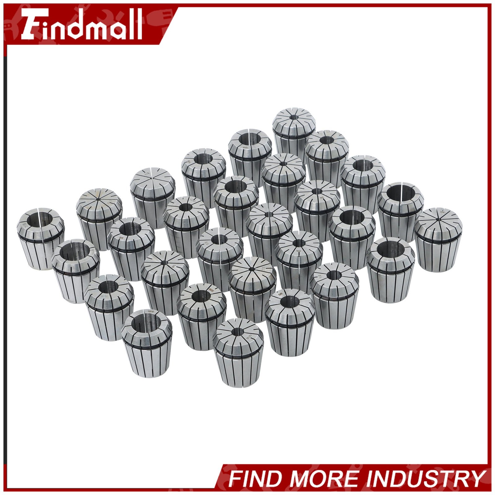Findmall ER40 29 Pack Collet Set High Precision CNC Spring Clamping Collets