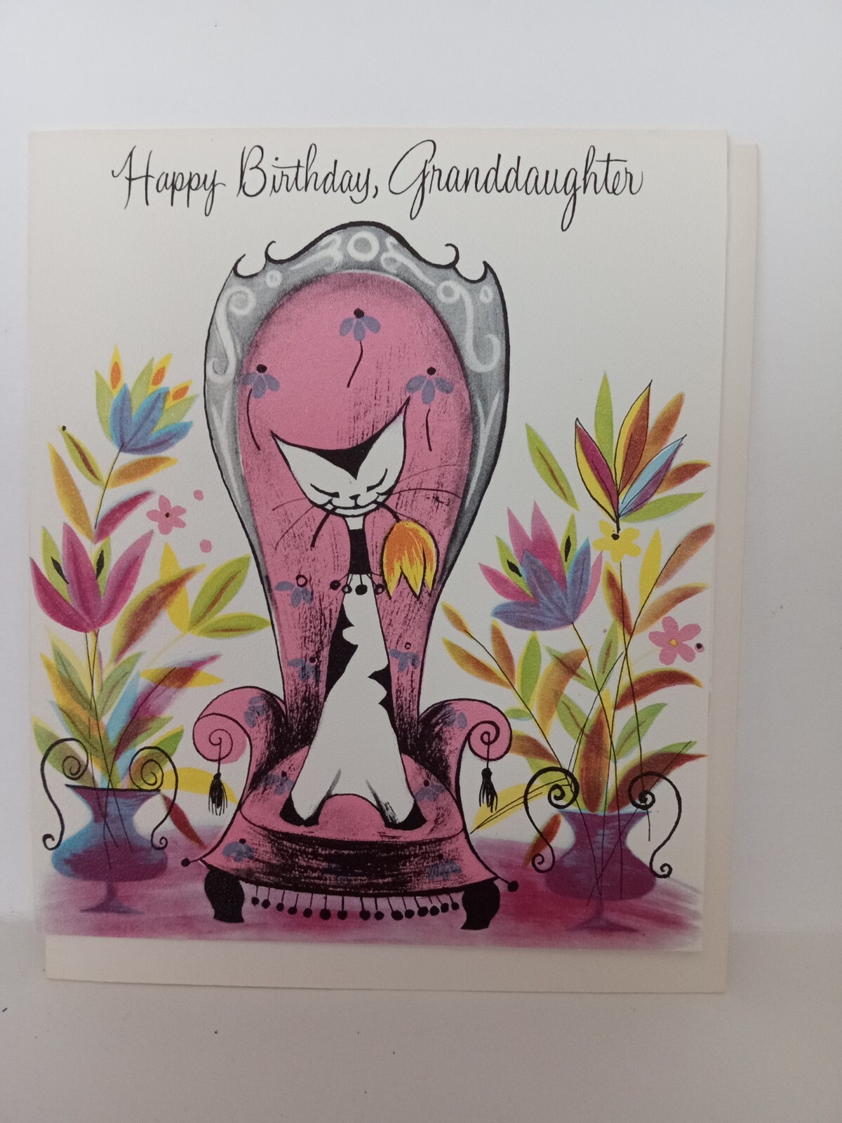 VTG Unused MCM Happy Birthday Granddaughter Greeting Card By Charm Craft