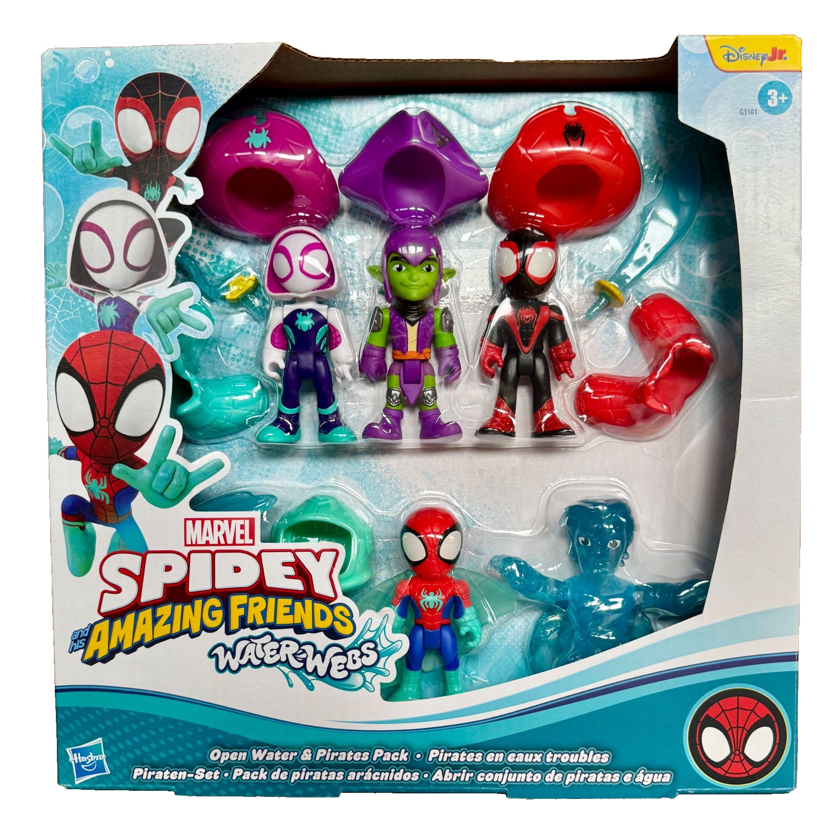 Marvel Spidey & His Amazing Friends Water-Webs Open Water & Pirates Pack Figures