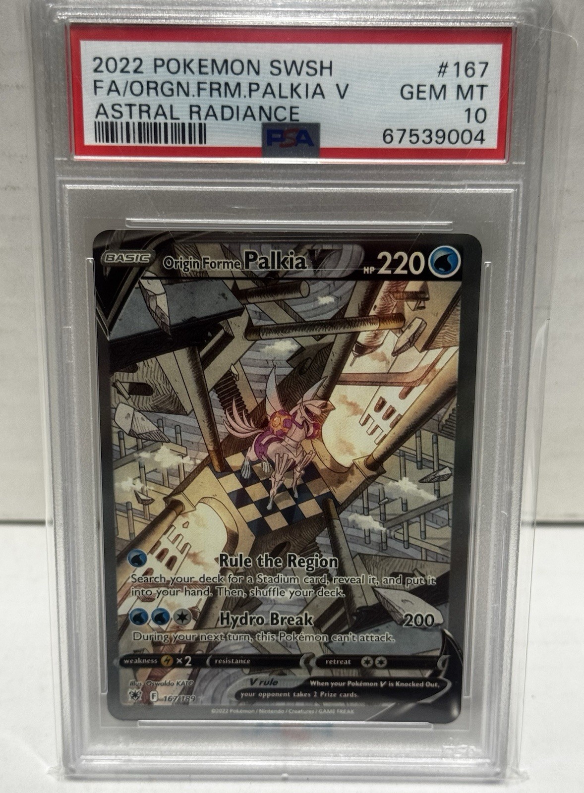 2022 Pokemon SWSH Astral Radiance #167 FA Origin Forme Palkia V PSA 10 GEM MINT