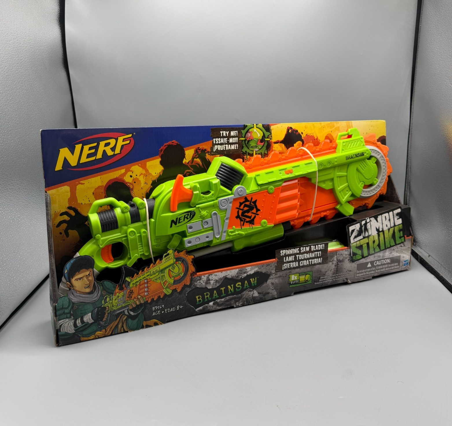 Nerf Zombie Strike Brainsaw Chainsaw Pump Action Dart Blaster Gun New Nerf Zombie Strike Brainsaw Chainsaw Pump Action Dart Blaster Gun New