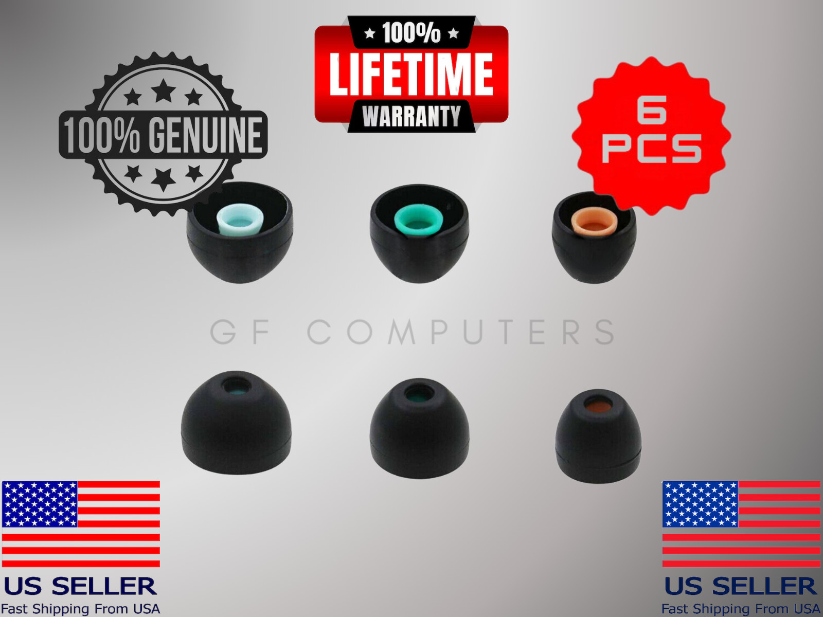 6 Pcs OEM Sony WF-1000XM5 Headphones Silicone Replacement Earbud Tips Ear In-ear