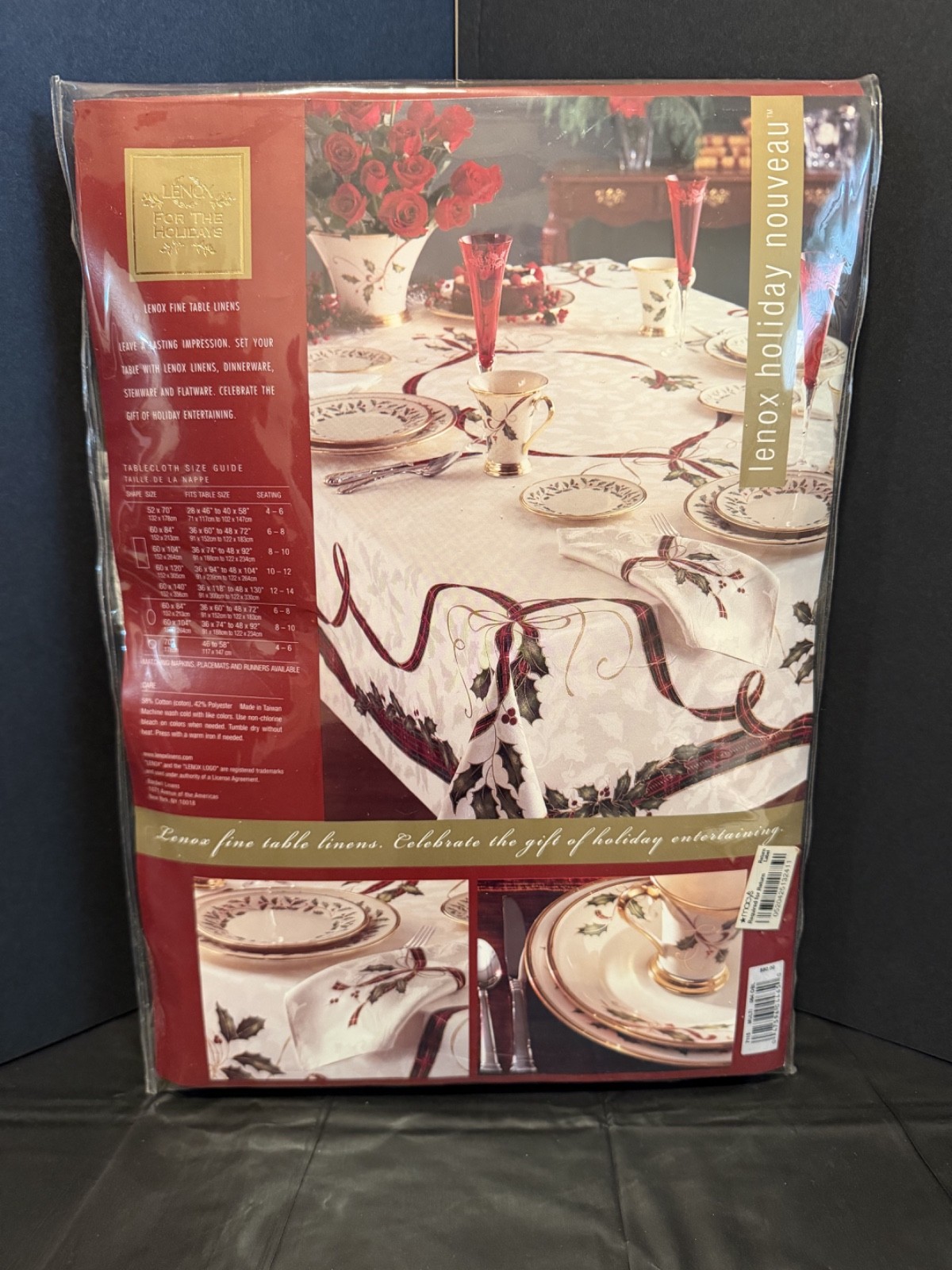 Lenox For The Holidays BUNDLE - Tablecloth, Napkin Rings & Porcelain Trivet Lenox For The Holidays BUNDLE - Tablecloth, Napkin Rings & Porcelain Trivet