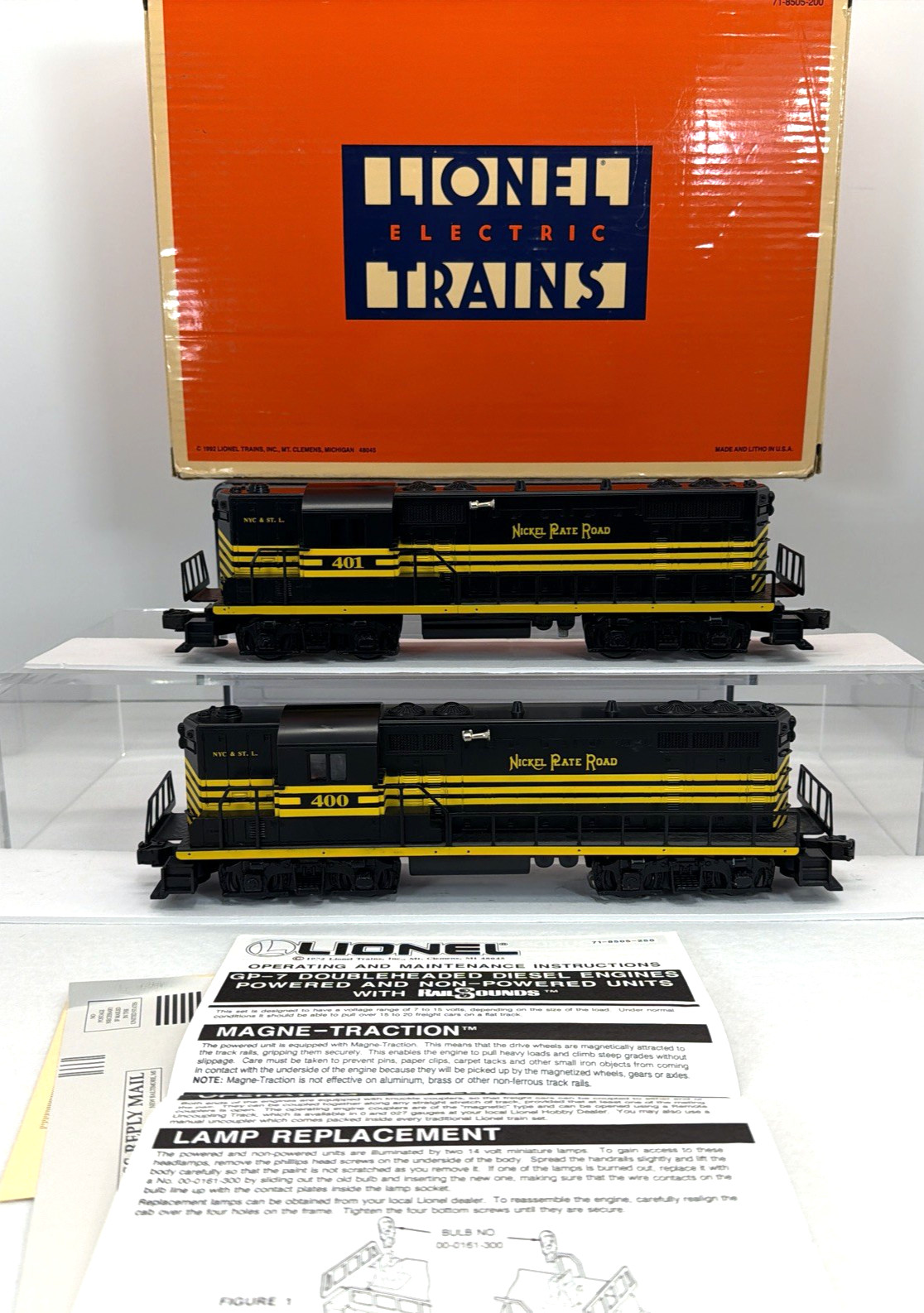 Lionel 6-18505 Nickel Plate Road Double Headed GP-7 Diesels O Used Conventional Lionel 6-18505 Nickel Plate Road Double Headed GP-7 Diesels O Used Conventional