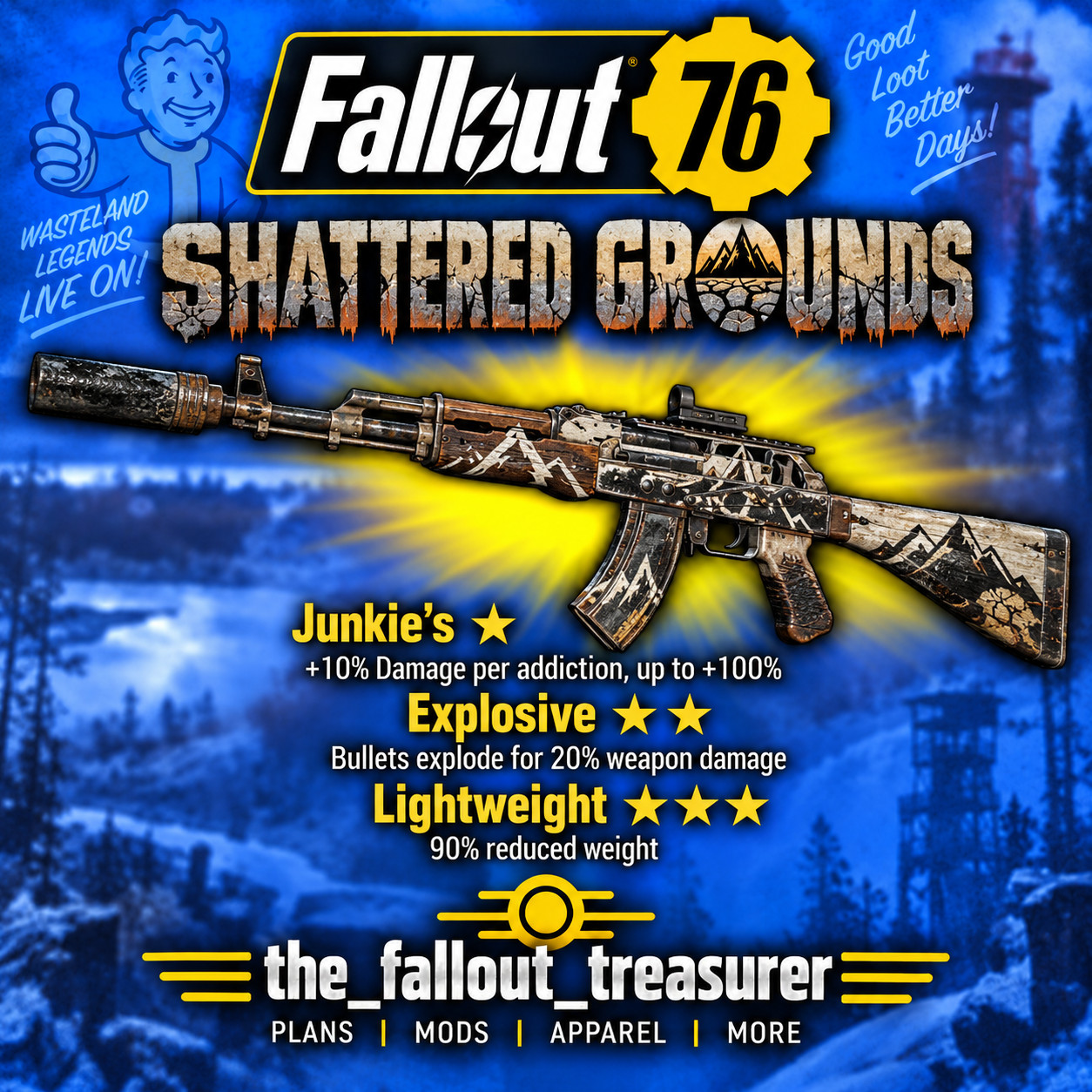 FALLOUT 76 PC☢️ SHATTERED GROUNDS LEGENDARY ASSAULT RIFLE ☢️ FALLOUT 76 PC☢️ SHATTERED GROUNDS LEGENDARY ASSAULT RIFLE ☢️