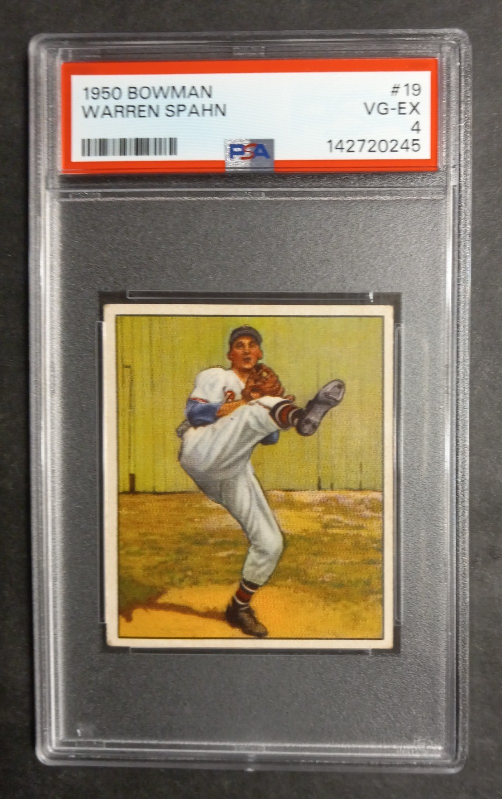 1950 Bowman - #19 Warren Spahn - HOF - PSA 4 VG-EX