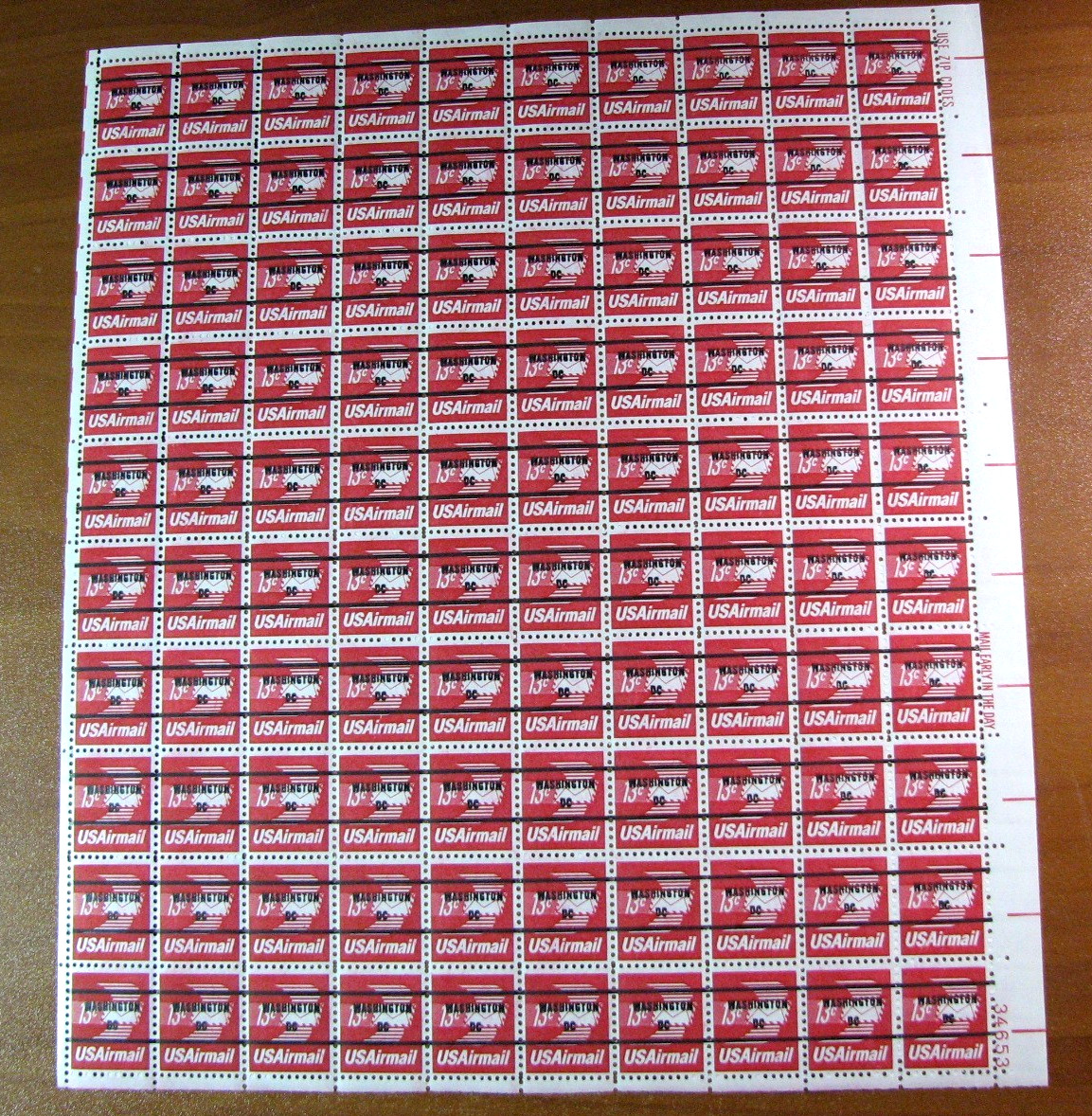 US Stamp Sheet Scott# C79b Winged Airmail Envelope-precanceled 1973 MNH H391 US Stamp Sheet Scott# C79b Winged Airmail Envelope-precanceled 1973 MNH H391