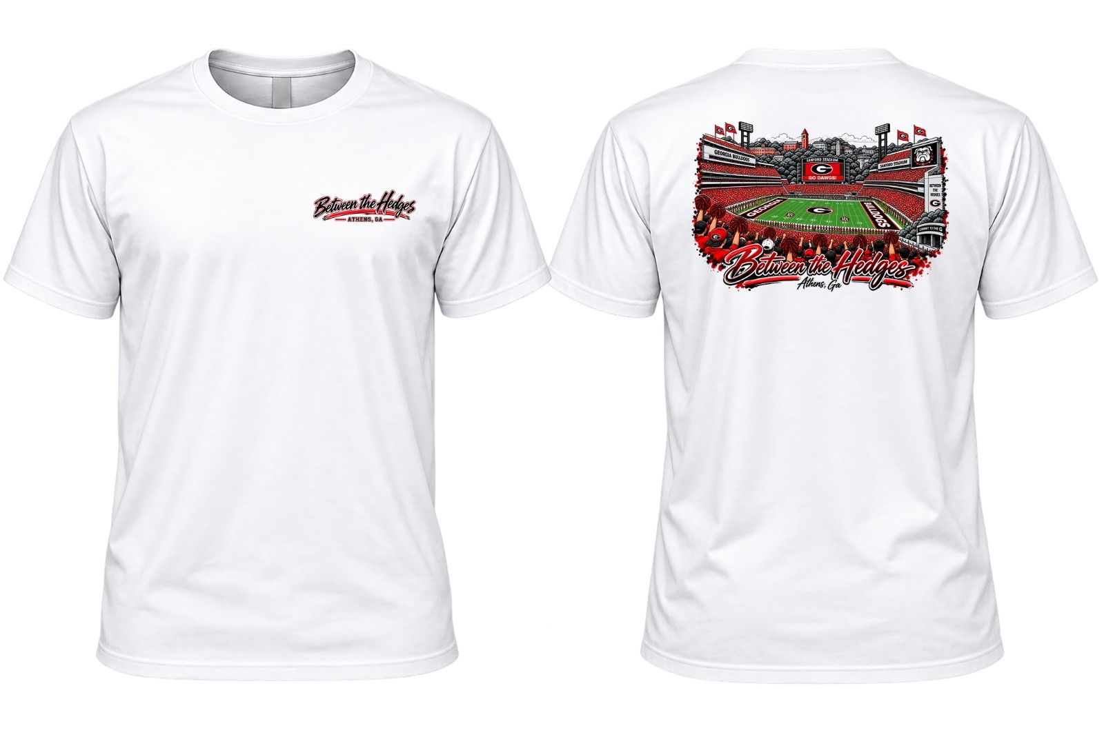 Custom Georgia Bulldogs Stadium Premium Quality Tee\'s