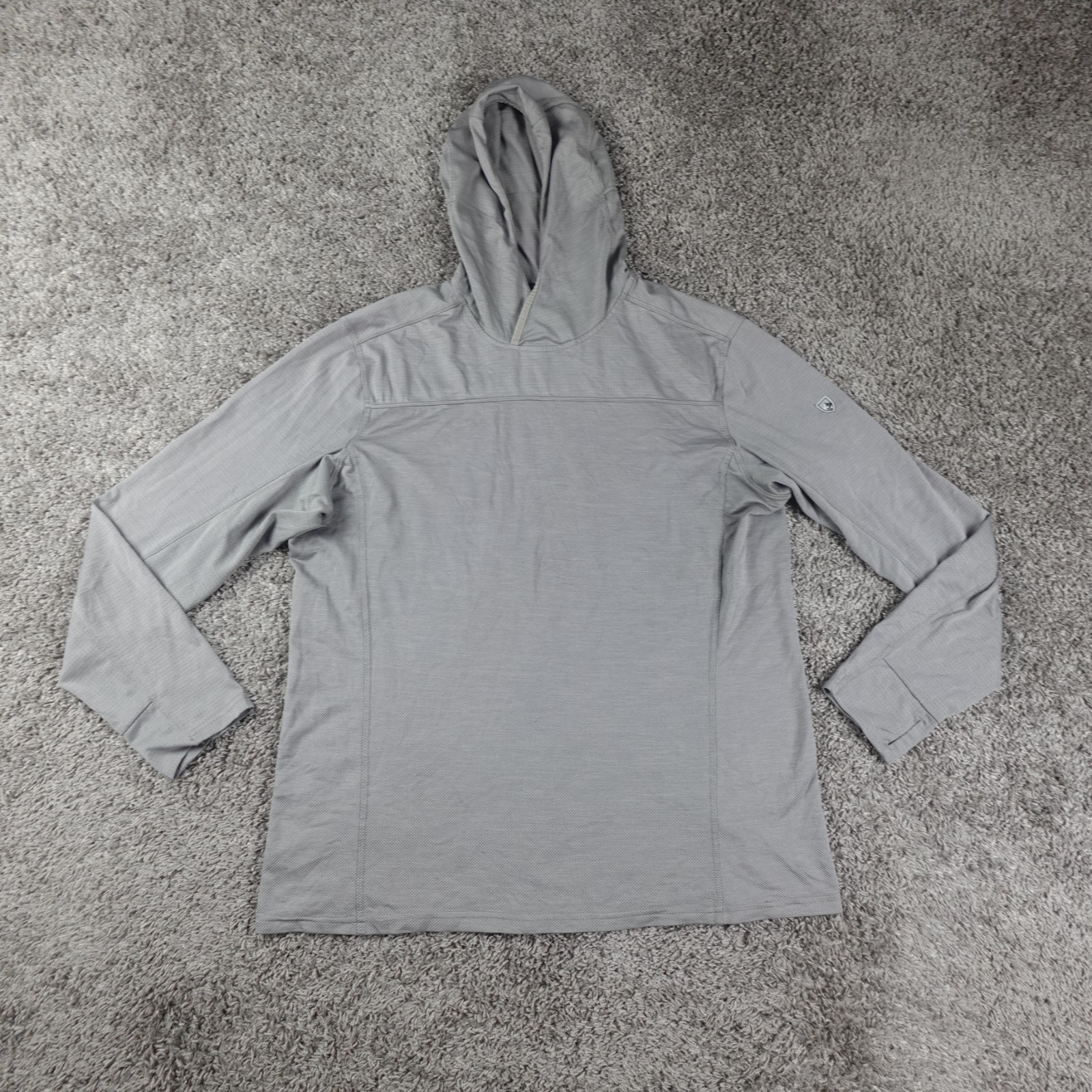 Kuhl Engineered Hoody Shirt Mens Large Gray Long Sleeve Pullover Hiking Outdoors