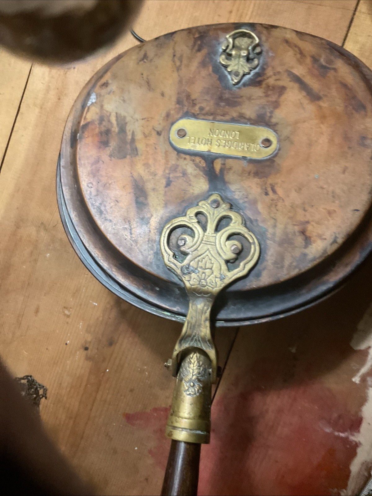 Antique Bed Warming Pan From Claridges Hotel London