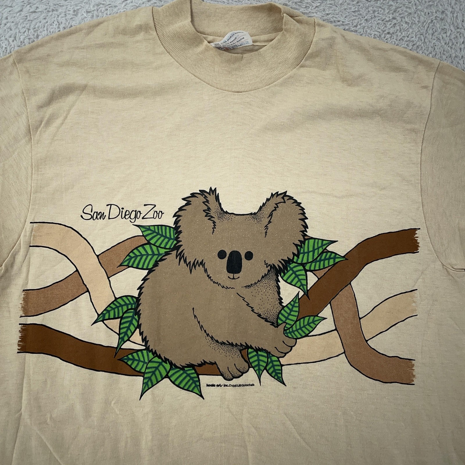 Vintage San Diego Zoo Koala Double Sided Shirt Mens Medium Nature California 80s