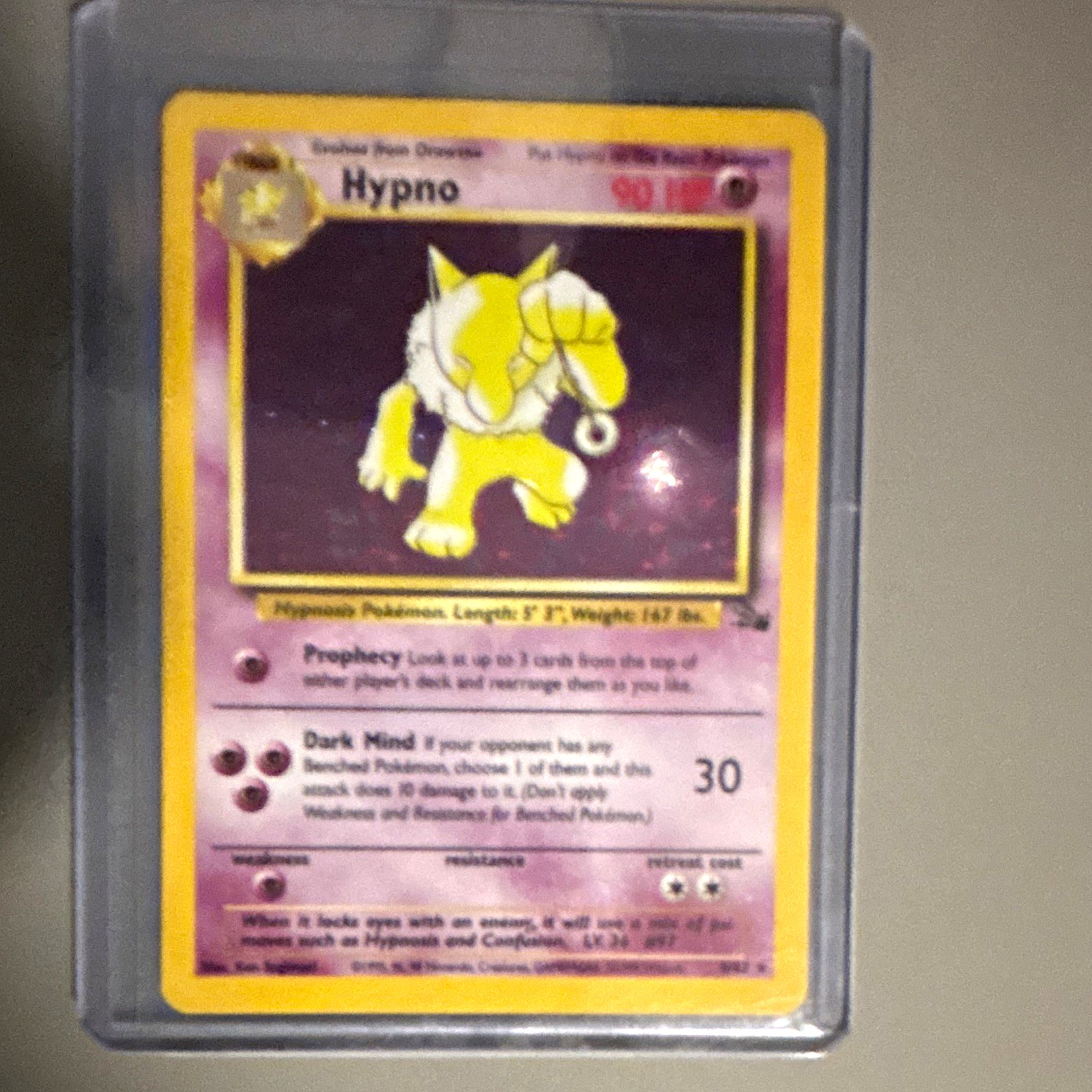 Hypno 8/62 Fossil Holo Rare Unlimited English 1999 WOTC 90 HP Hypno 8/62 Fossil Holo Rare Unlimited English 1999 WOTC 90 HP