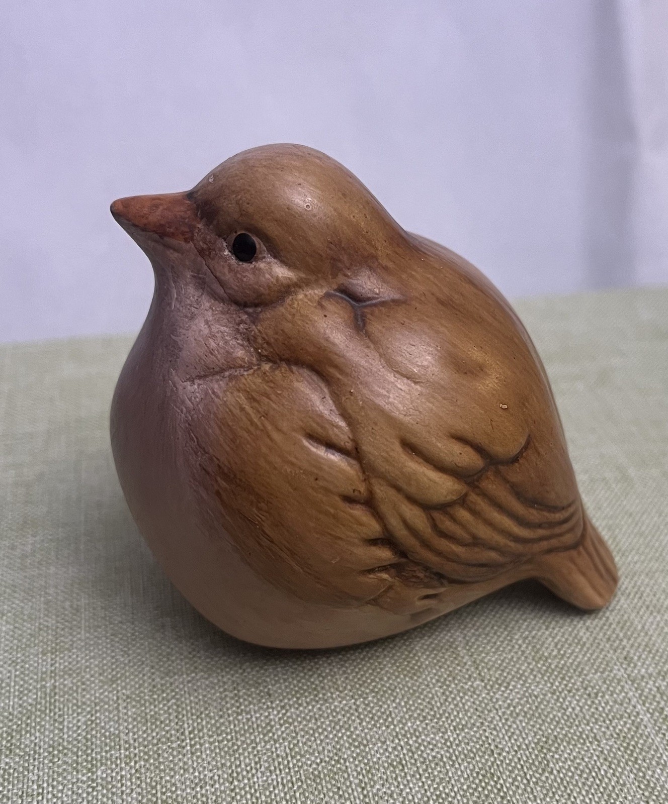 Vintage Fat Ceramic Brown Bird Figurine Puffball 3 inches tall Vintage Fat Ceramic Brown Bird Figurine Puffball 3 inches tall