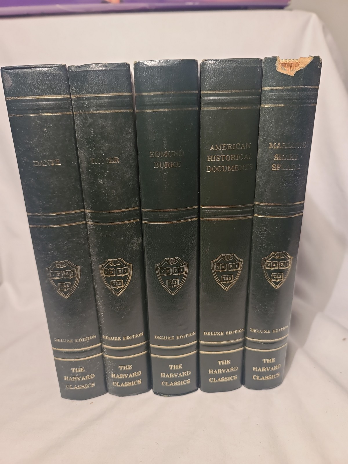 Lot Of 5 The Harvard Classics Deluxe Edition Green 1930s