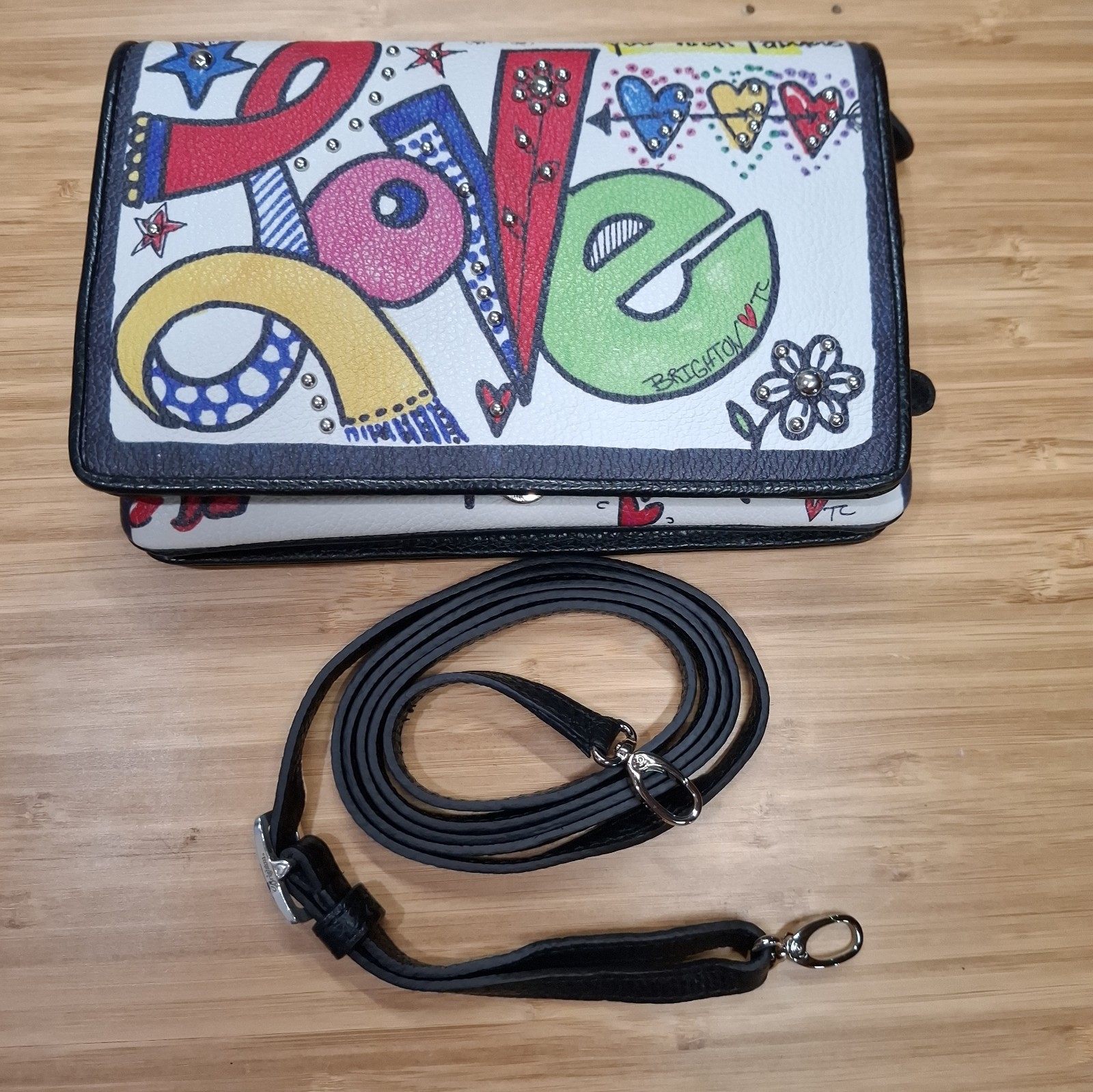 Brighton Tom Clancy The Art Of Love Leather Crossbody Wallet Glam Squad NWOT Brighton Tom Clancy The Art Of Love Leather Crossbody Wallet Glam Squad NWOT