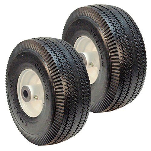 GENUINE ROTARY PART # 15087 4.10X3.50-4 FLAT FREE WHEEL ASSEMBLY 2 PACK