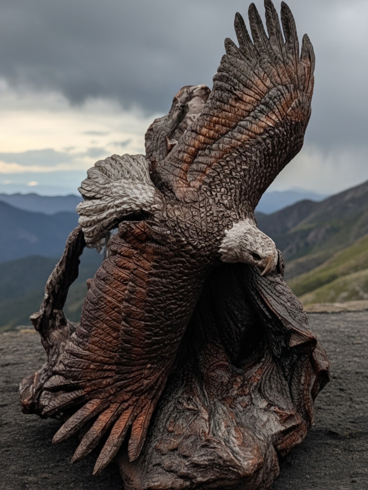 Vintage Bronze Eagle In Flight Sculpture Cast Via Lost Wax Method Vintage Bronze Eagle In Flight Sculpture Cast Via Lost Wax Method