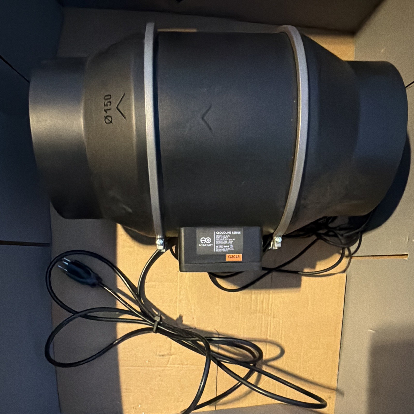 AC Infinity Cloudline T6 Inline Duct Fan W/ Digital Controller+Temp/Humid Probe