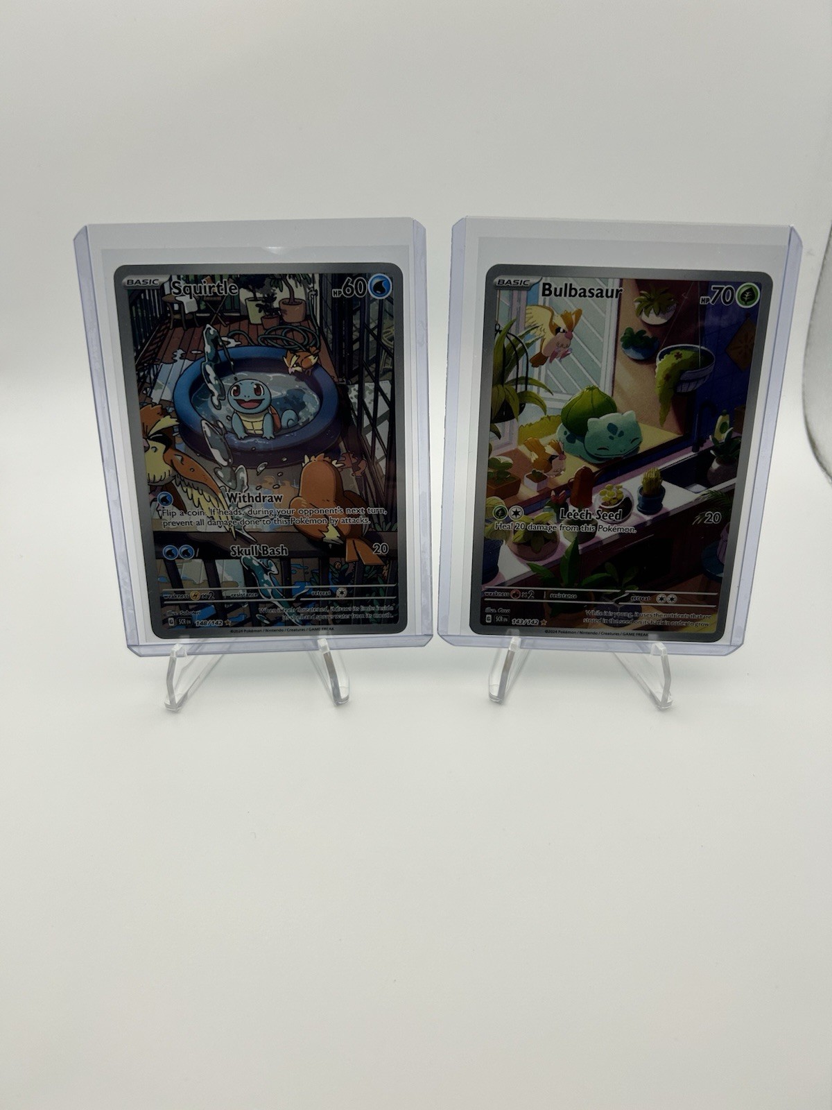 Squirtle and Bulbasaur Sv07: Stellar Crown Illustration Rares Squirtle and Bulbasaur Sv07: Stellar Crown Illustration Rares