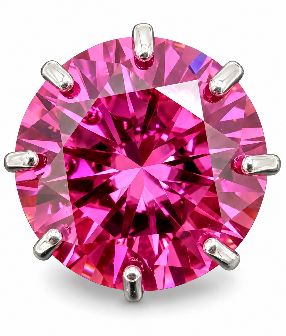 HUGE 89 Ct Certified Pink Diamond Solitaire Ring-925 Silver FREE Studs