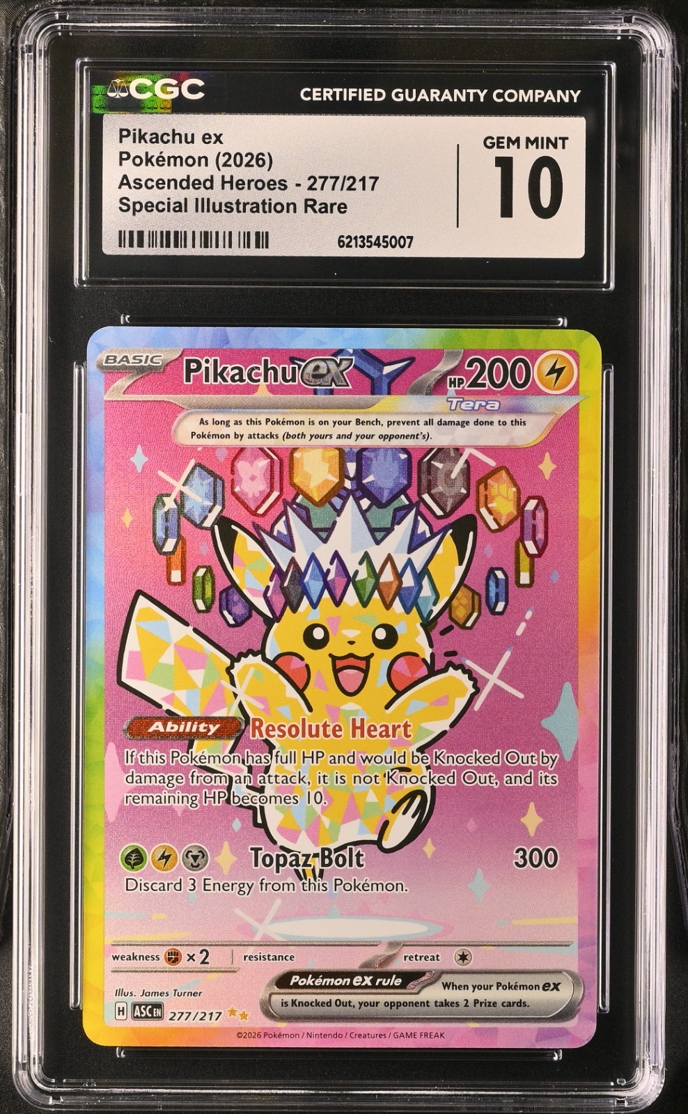 2026 Pokemon Pikachu ex 277/217 SIR Special Illustration CGC 10 GEM MINT 2026 Pokemon Pikachu ex 277/217 SIR Special Illustration CGC 10 GEM MINT
