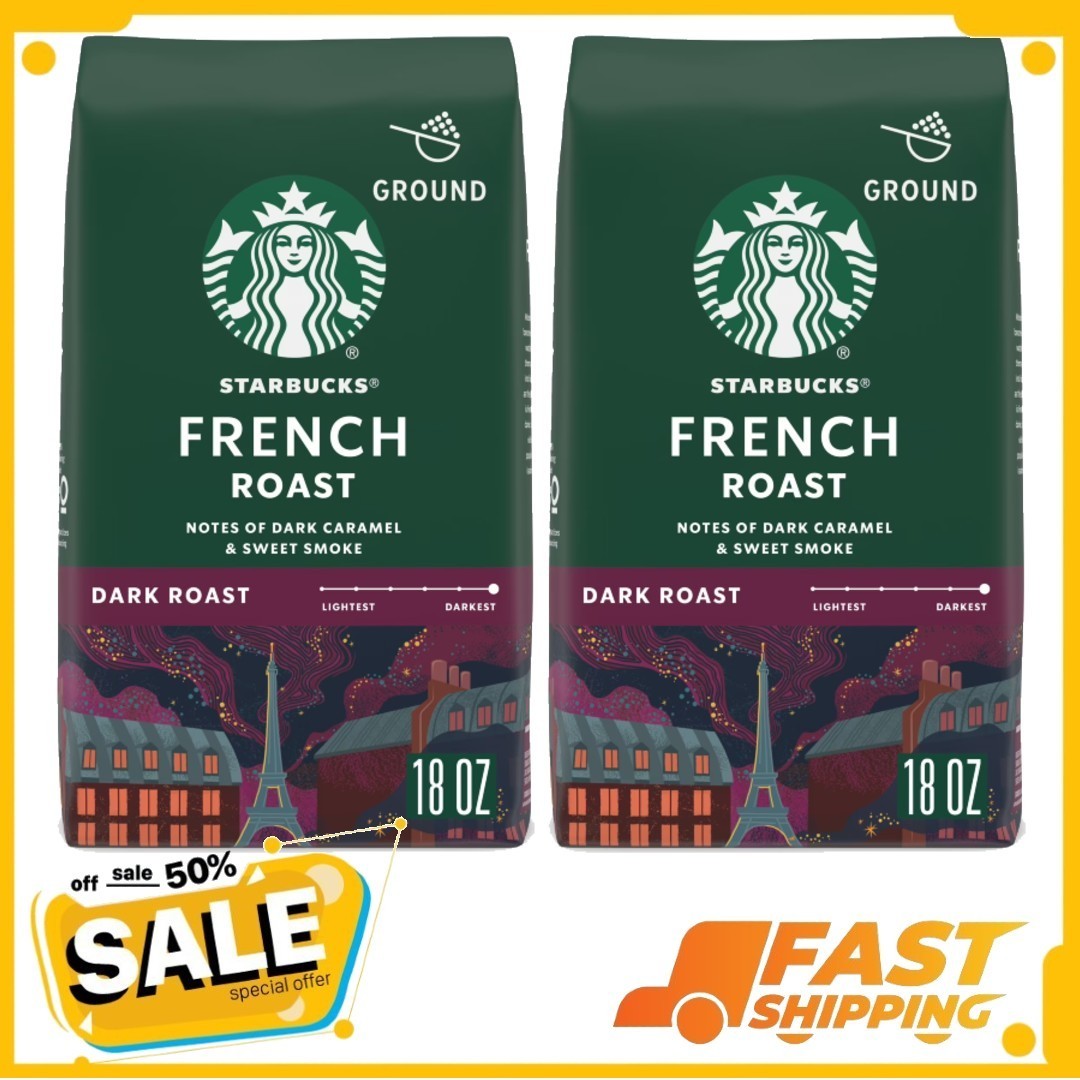 ( 2 Pack ) Starbucks French Roast, Ground Coffee, Dark Roast, 18 oz ( 2 Pack ) Starbucks French Roast, Ground Coffee, Dark Roast, 18 oz