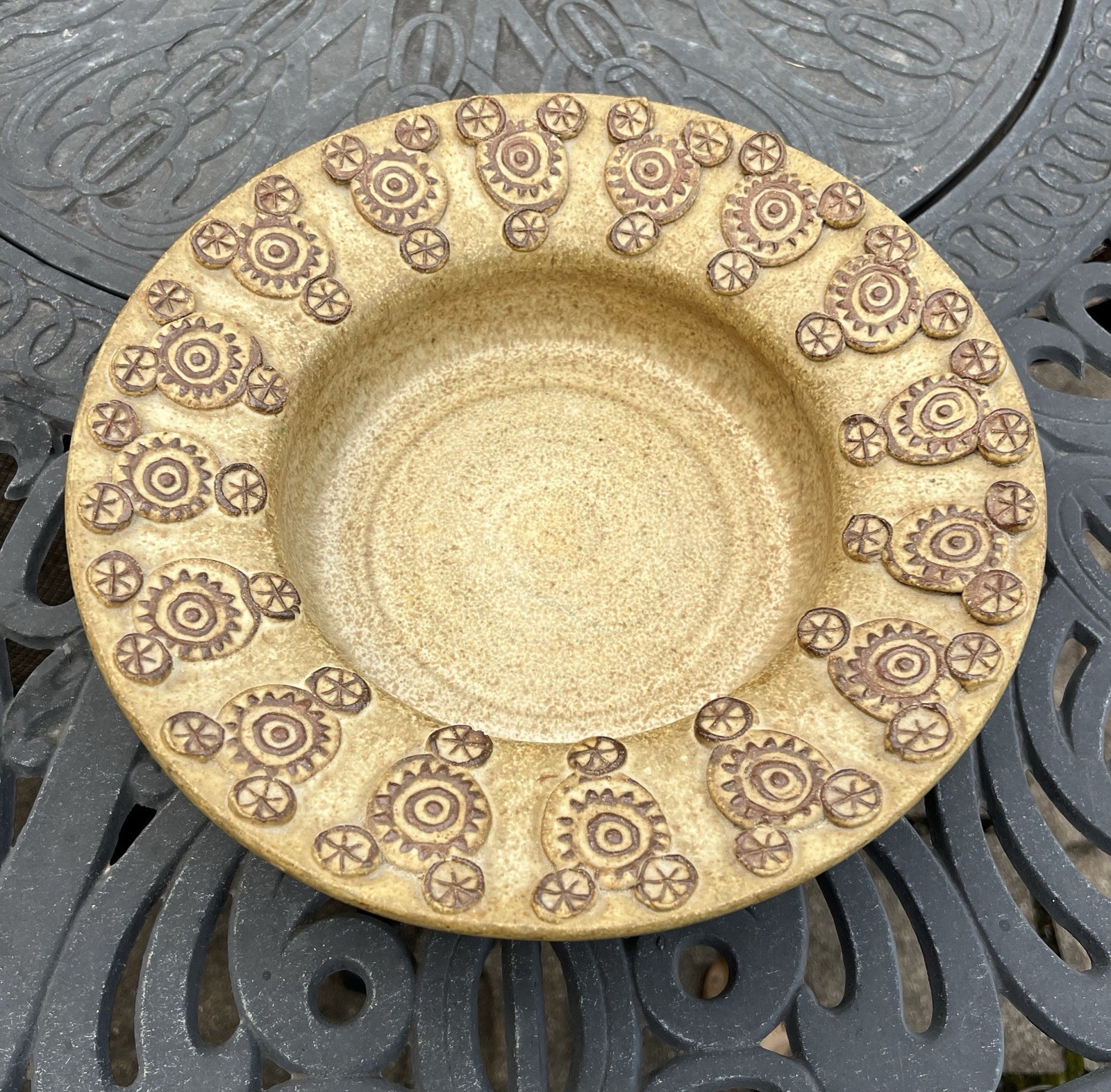 Wishon Harrell Studio Art Pottery Brutalist Centerpiece Bowl Signed