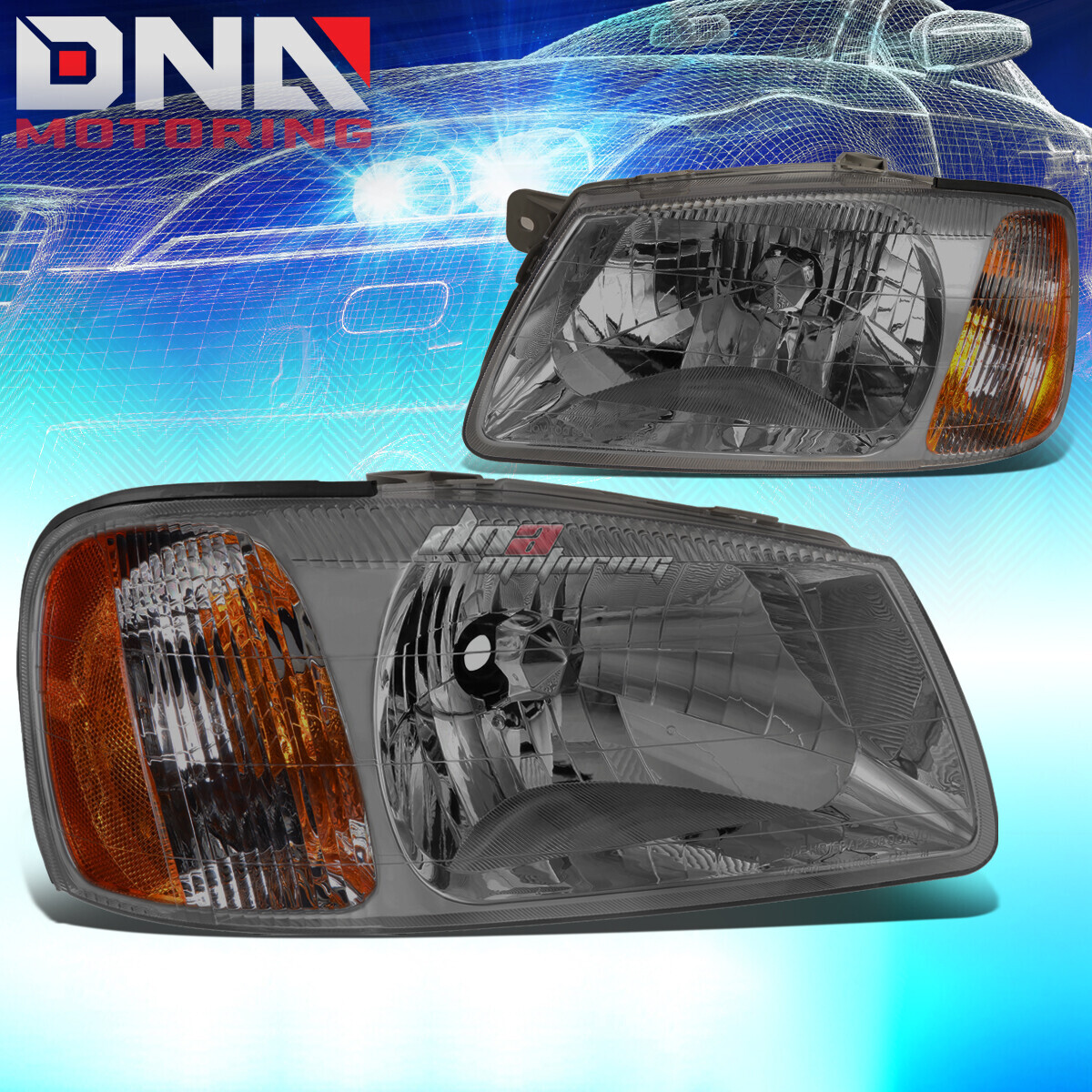 FOR 00-02 ACCENT MC/RB SMOKED HOUSING AMBER CORNER HEADLIGHT OE REPLACEMENT FOR 00-02 ACCENT MC/RB SMOKED HOUSING AMBER CORNER HEADLIGHT OE REPLACEMENT