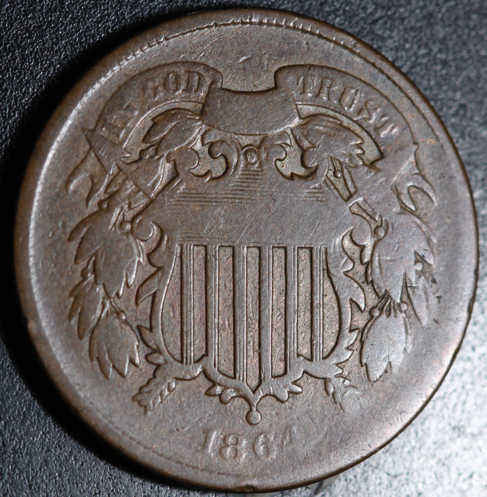 1864 TWO CENT PIECE 2¢
