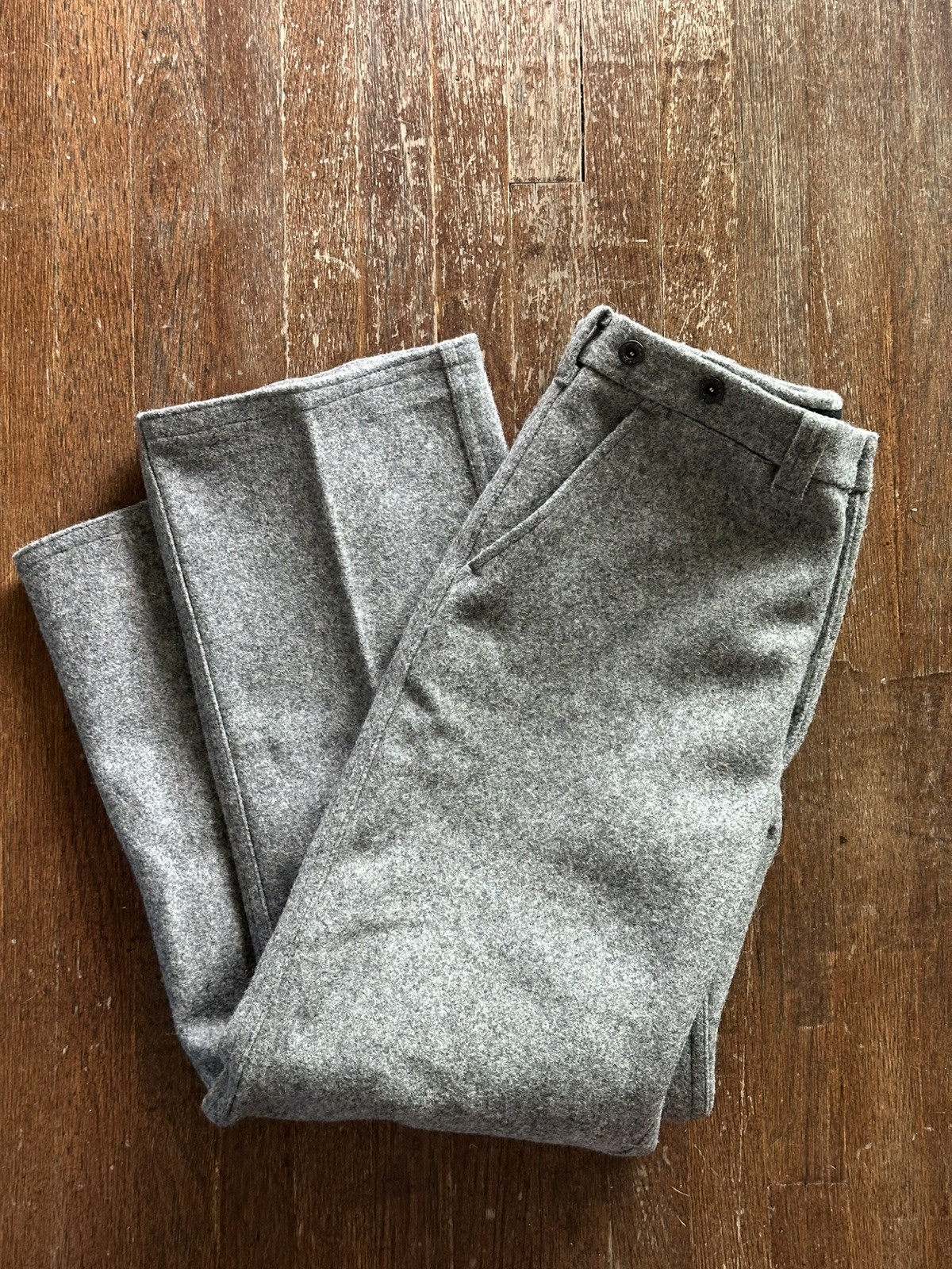Vintage 60s 70s Filson Mackinaw Grey Wool Pants Talon Zipper Gray Style 89 