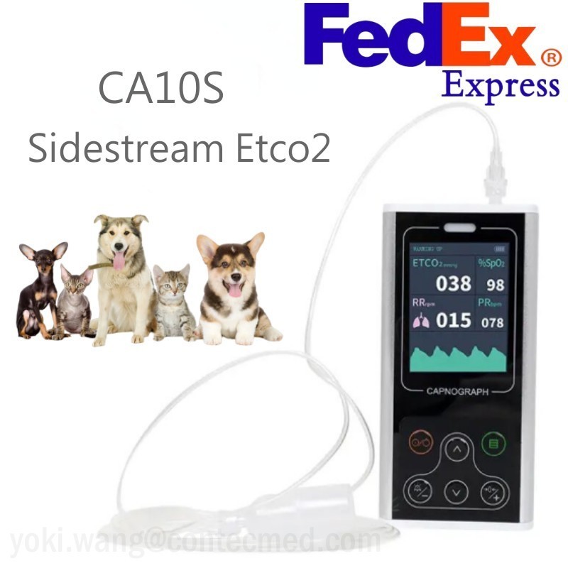 CA10S VET Capnograph Veterinary Sidestream ETCO2 Sidestream Rechargeable Animals