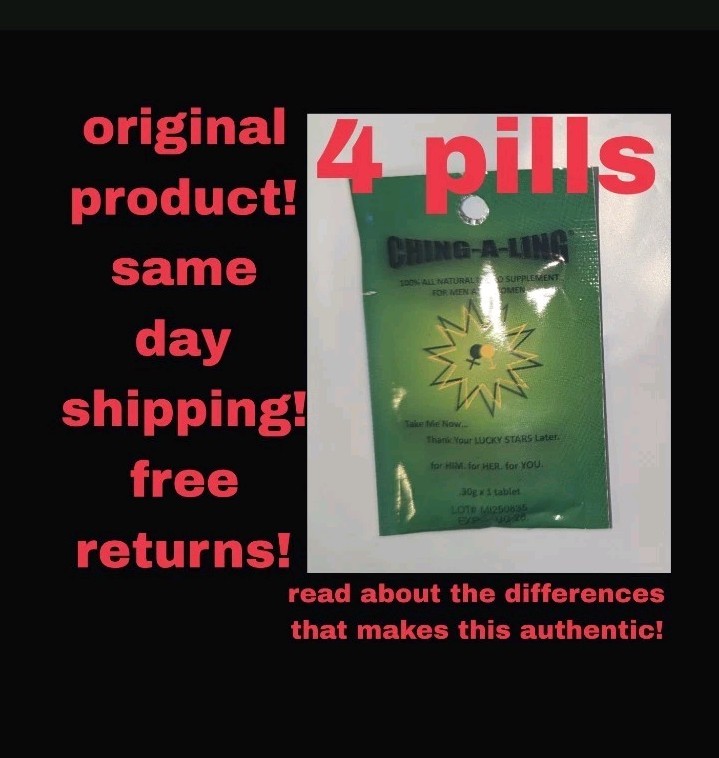 4 pills ORIGINAL Ching A Ling Male Enhancement Herbal Supplement Authentic
