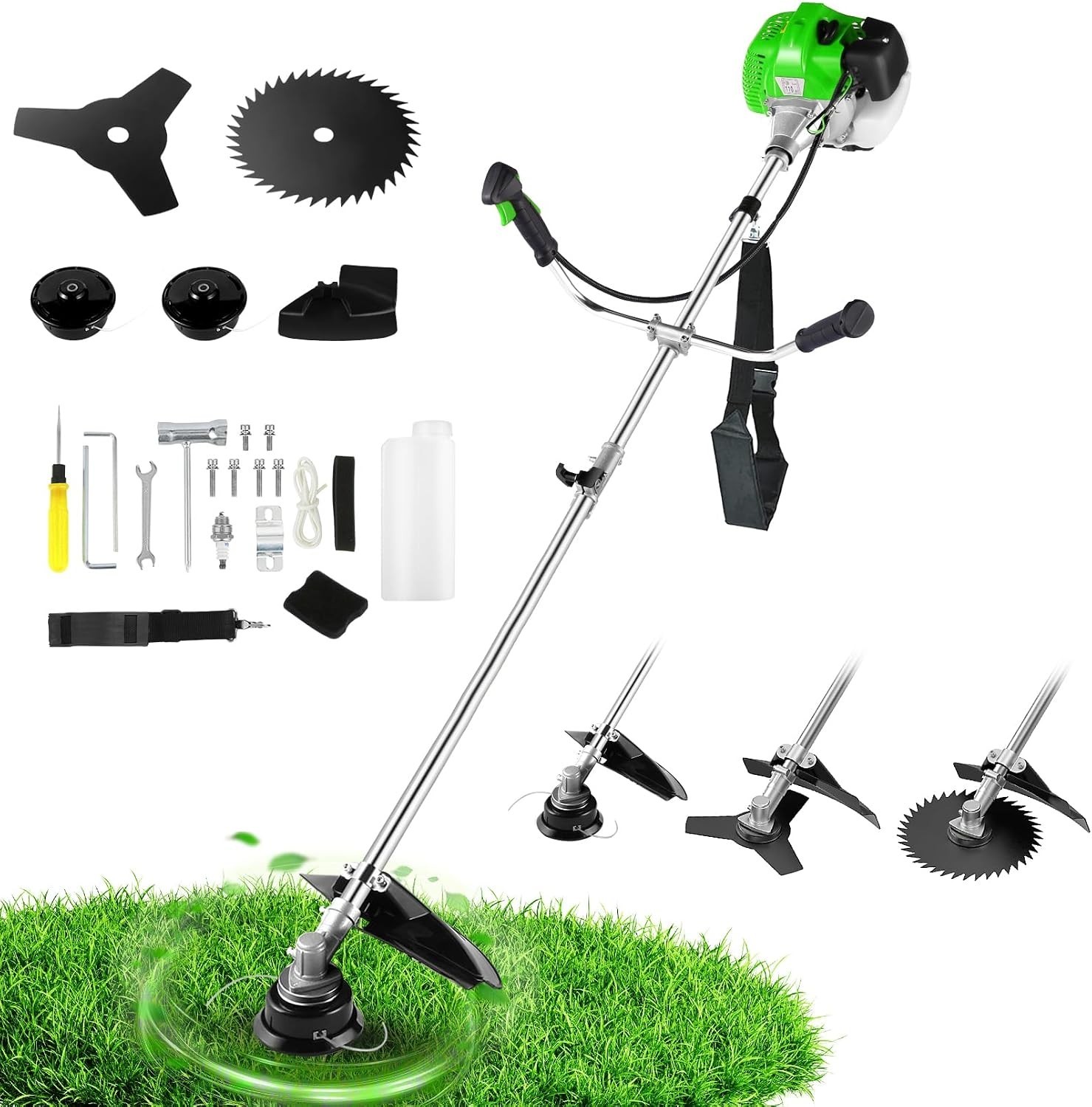 58cc 4-in-1 Gas Weed Eater,2-Stroke Engine Brush Cutter with Bike Handles 9300.. 58cc 4-in-1 Gas Weed Eater,2-Stroke Engine Brush Cutter with Bike Handles 9300..
