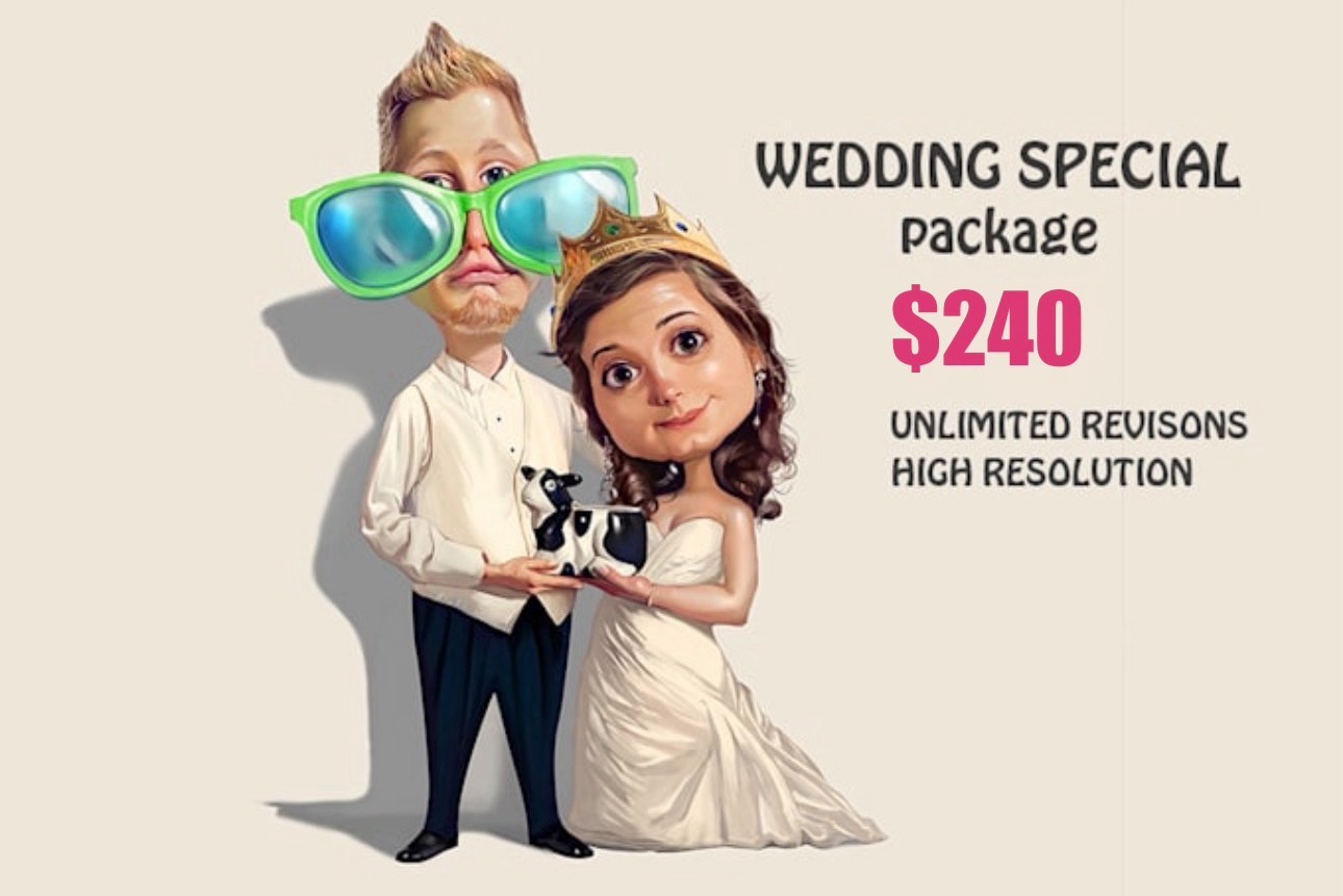Custom Wedding Caricatures (digital)