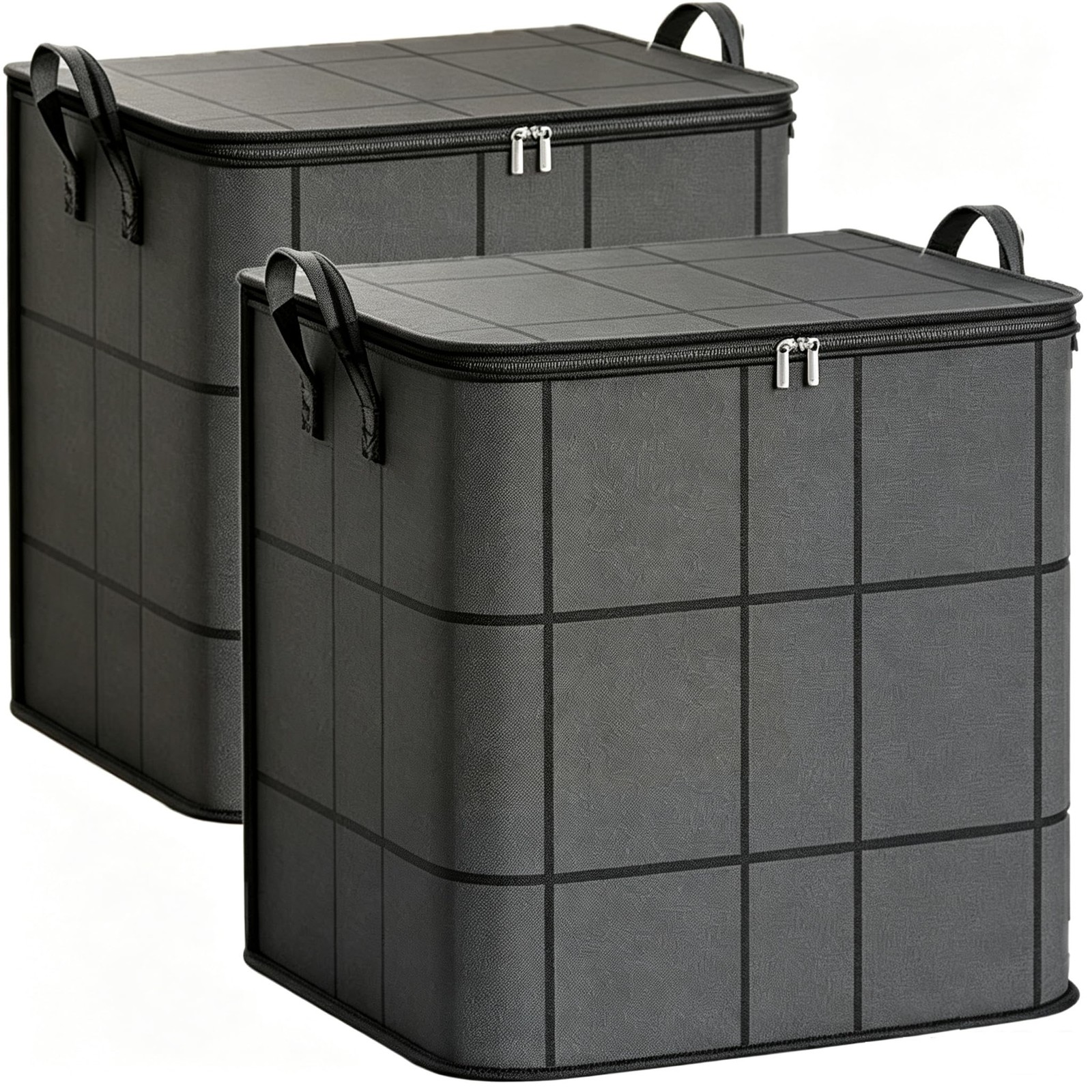 2Pcs Spacious Moving Storage Bin 180L, XXL Foldable Blanket Bag Organizer wit...