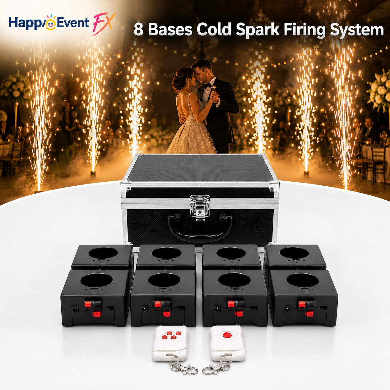 Happy Event FX 8PCS Cold Sparkler Base Set with Flight Case