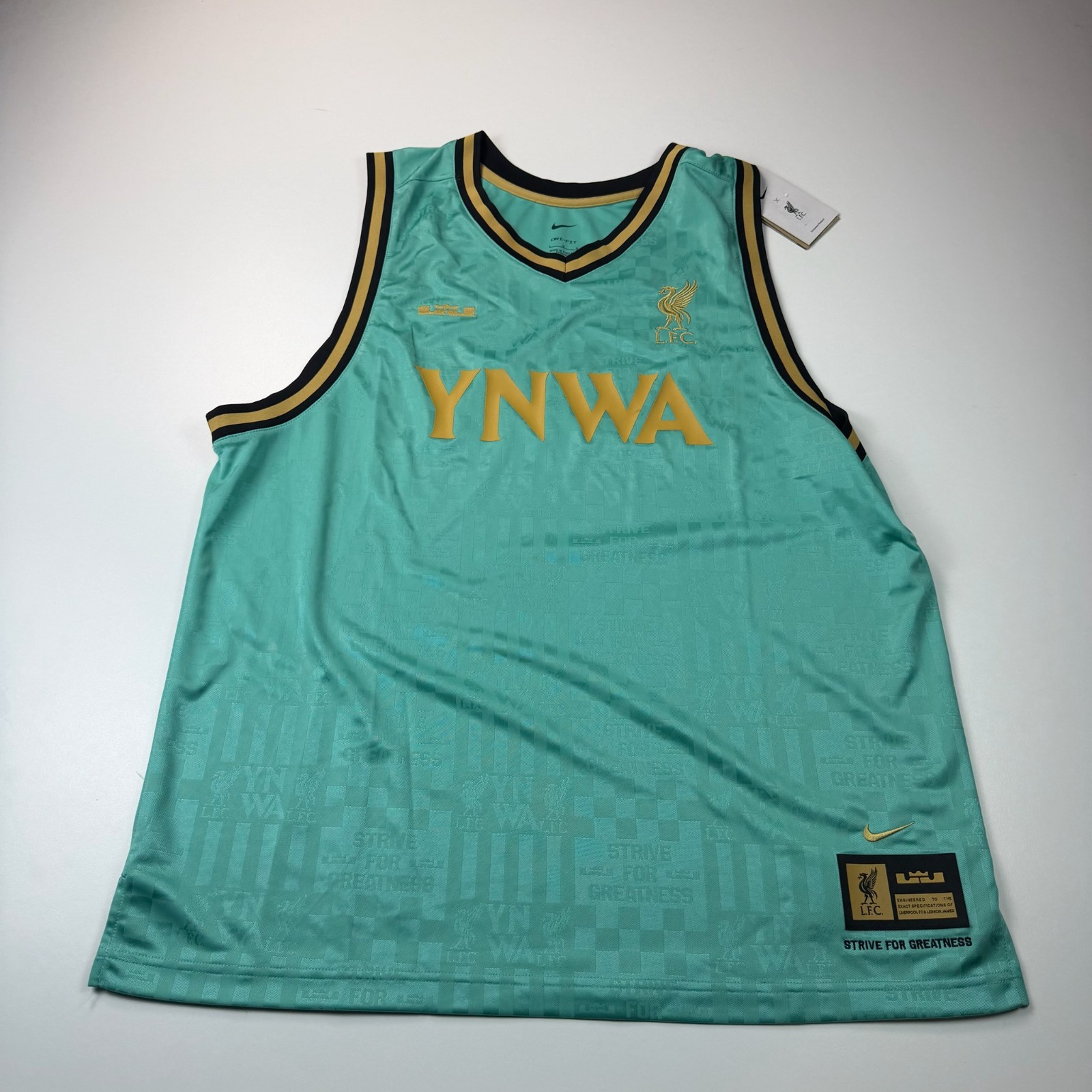 NEW Nike X Liverpool FC Lebron DNA Basketball Jersey Mens Large Dri Fit Logo