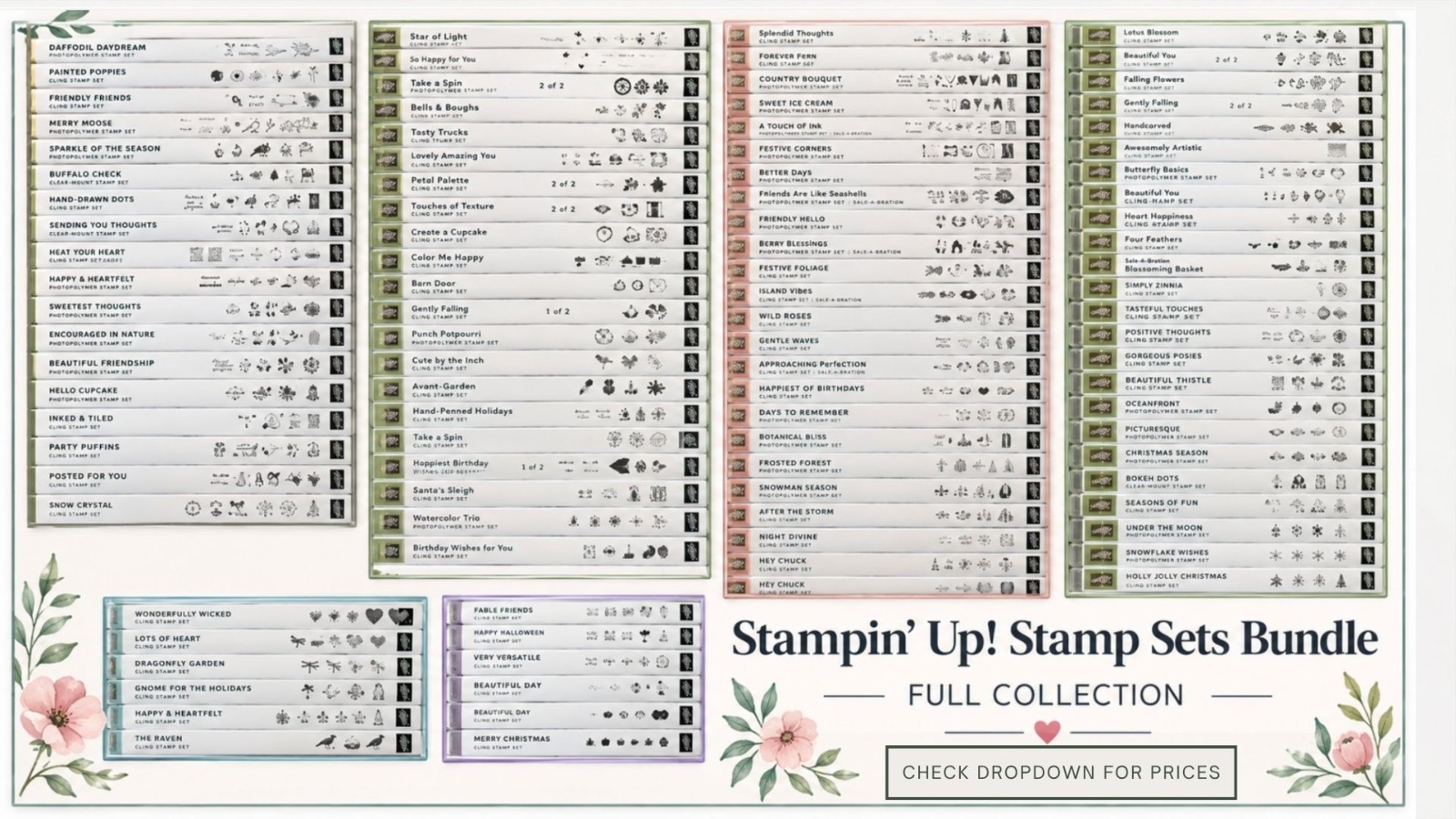 Stampin' Up Retired Stamp Sets (Some include dies) (Most are Brand New)