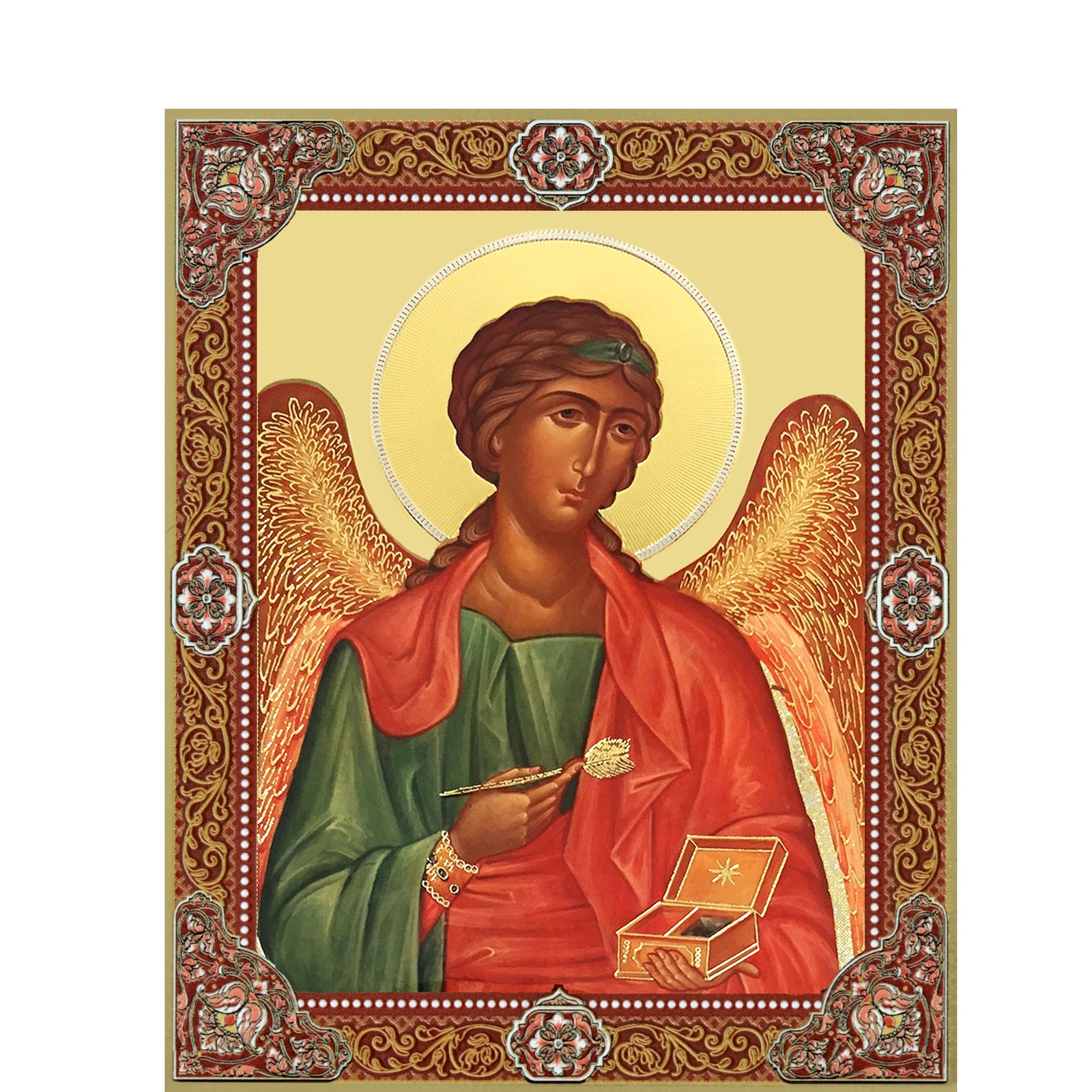 Archangel Raphael Icon Wooden Icon Gold Foil 3 inch