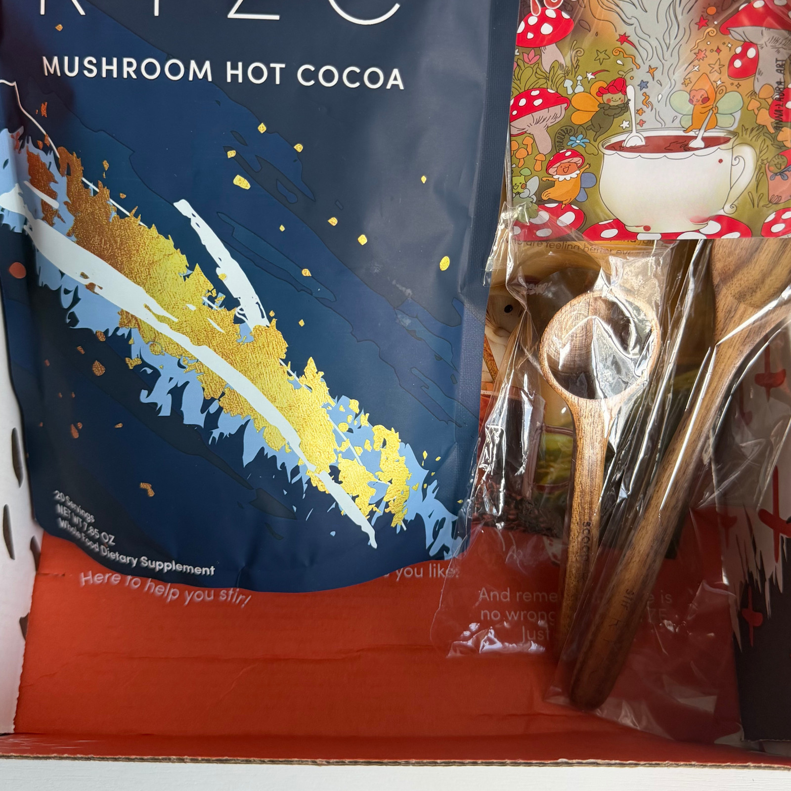 Mushroom Hot Cocoa Sleep Support 20 Servings Restful Night + Scoop & Magnet 7.85
