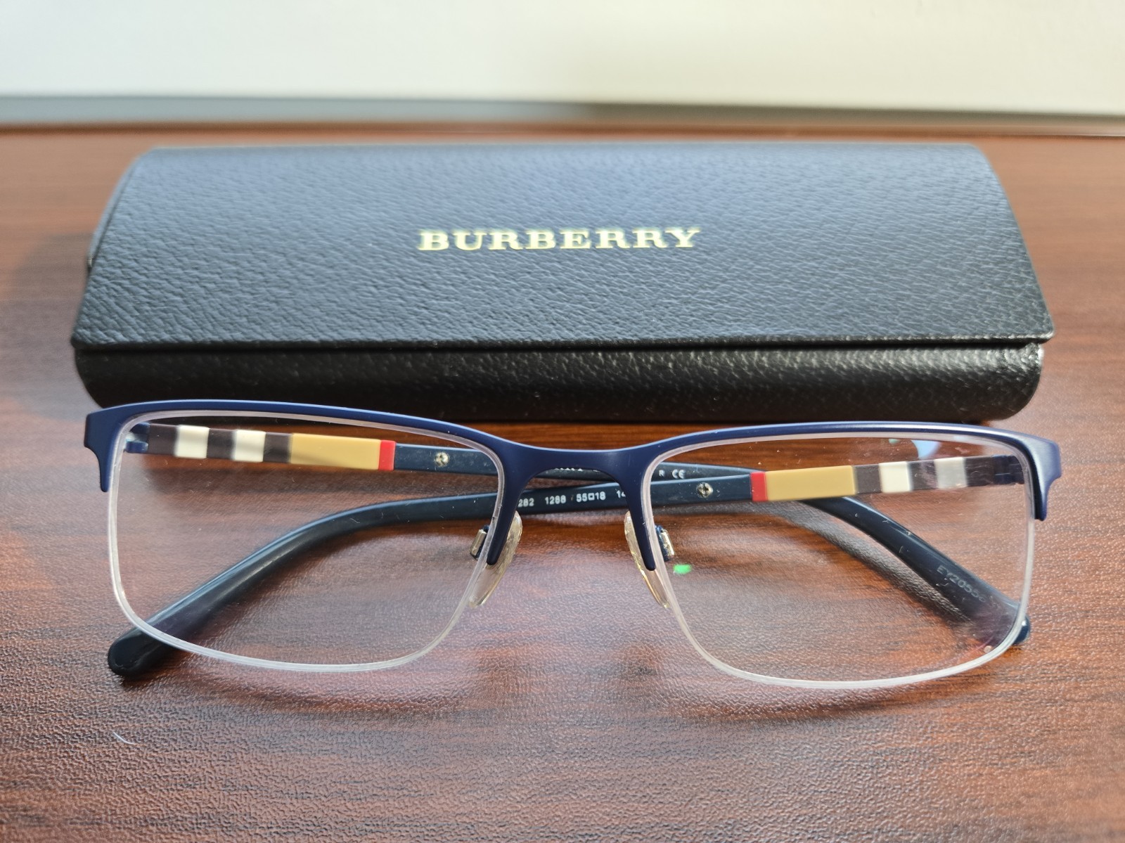 NEW Burberry BE1282-1001 Eyeglasses 55mm 100% Authentic