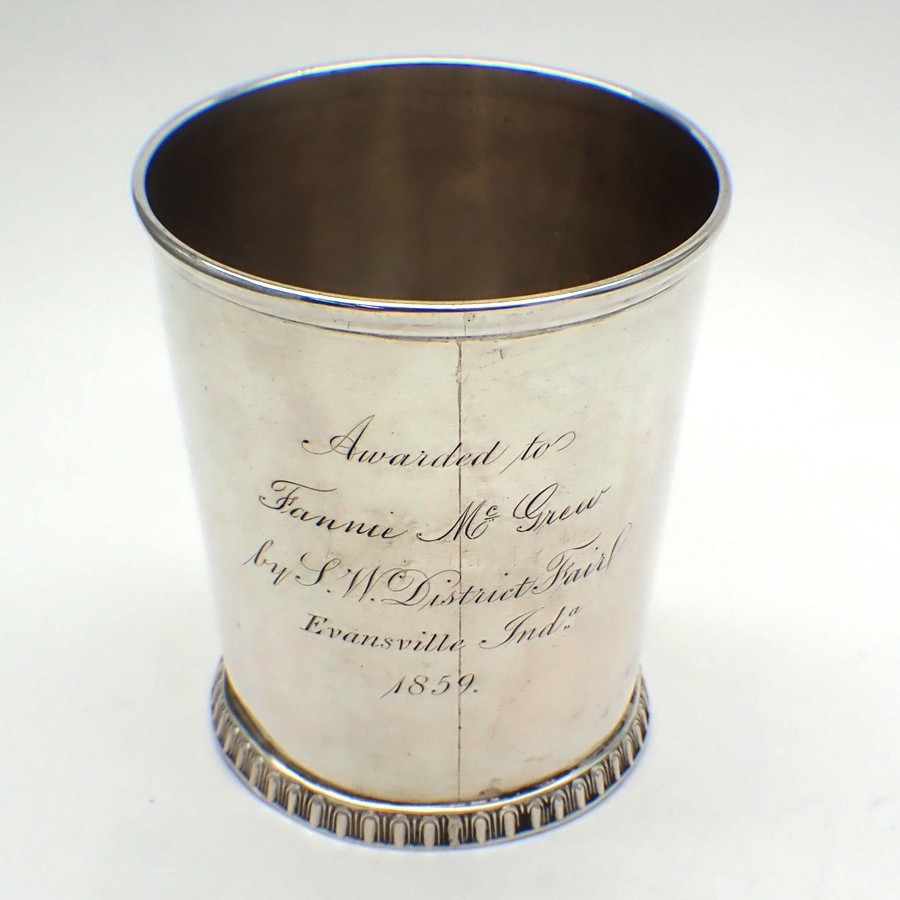 Antique Mint Julep Cup Coin Silver Gale and Willis 1859 Inscribed