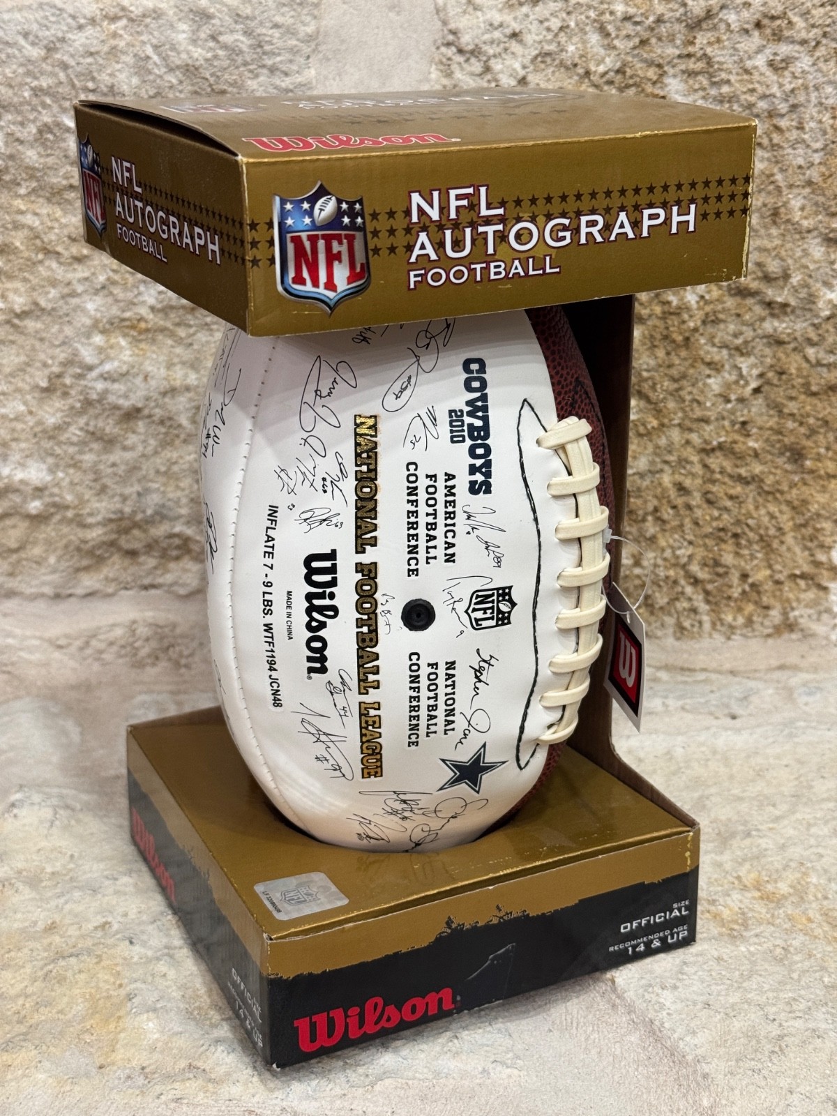 Dallas Cowboys 2010 Team Wilson NFL Autograph Football w/Box  - Reprint