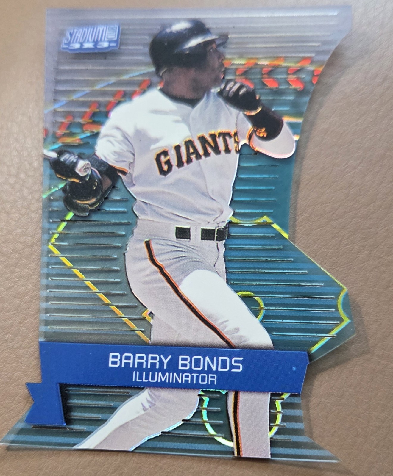 Barry Bonds 2000 Topps Stadium Club Baseball ILLUMINATOR DIE CUT CARD # 3X3X7A Barry Bonds 2000 Topps Stadium Club Baseball ILLUMINATOR DIE CUT CARD # 3X3X7A
