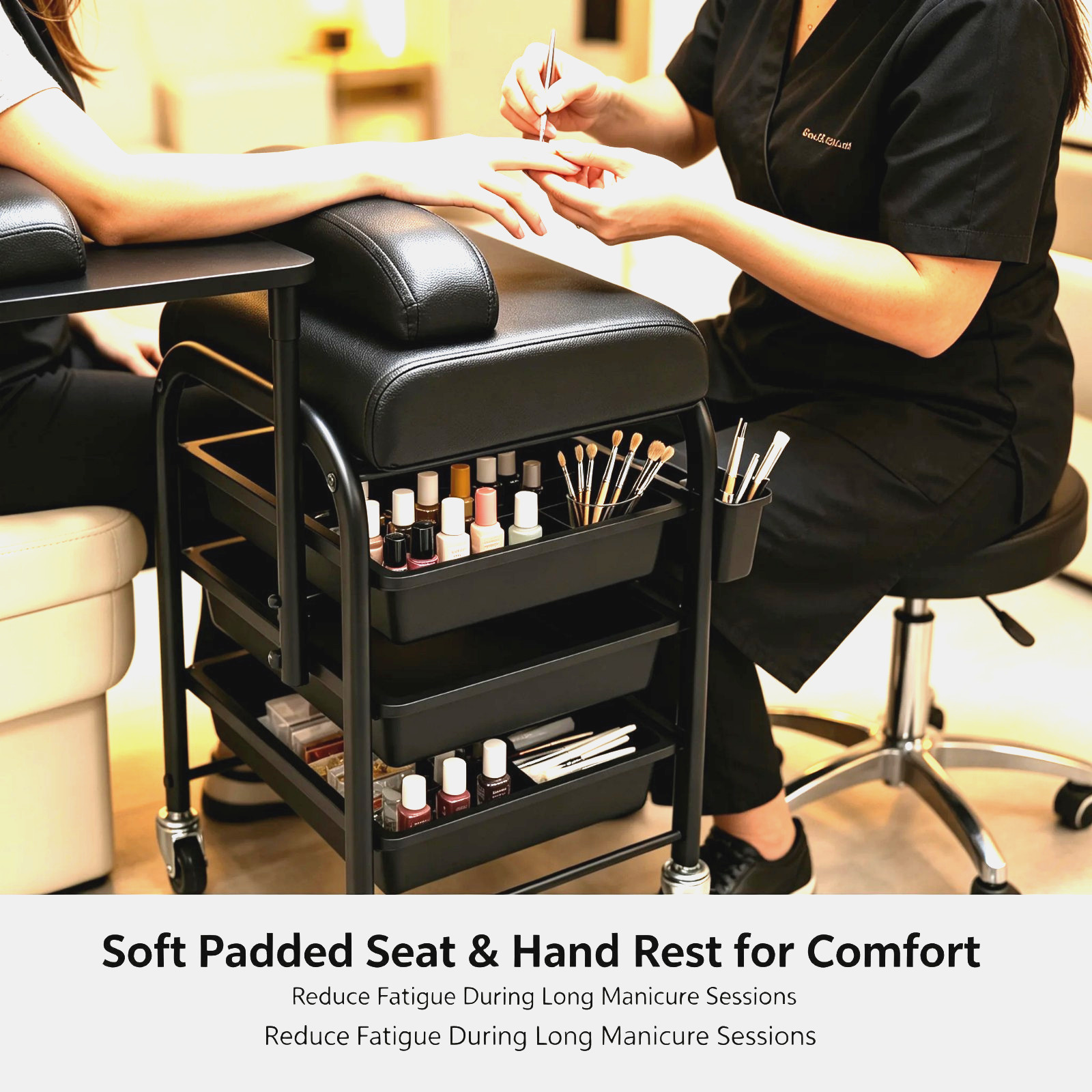Beauty Salon Storage Trolley Cart Hair Styling Nail Beauty Station Makeup Salon