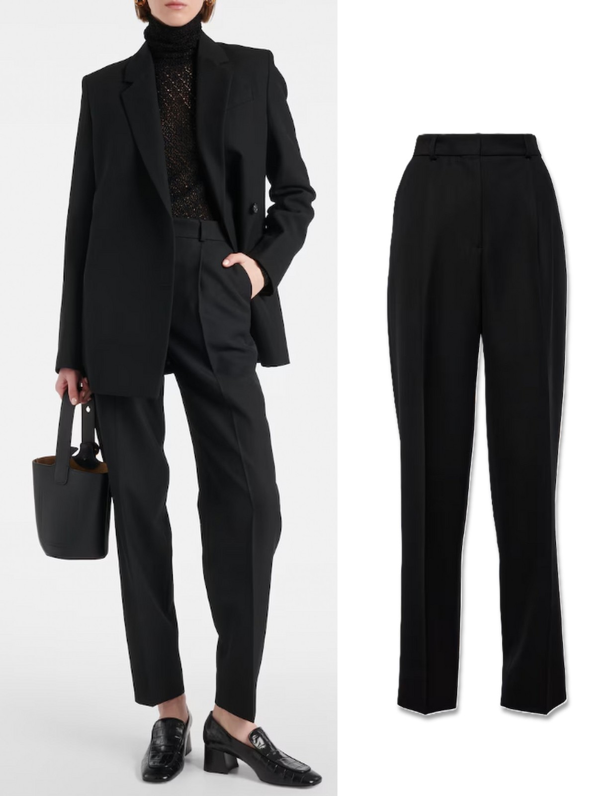 TOTEME sz 36 Garderob Recycled Grain de Poudre Straight-Leg Pants